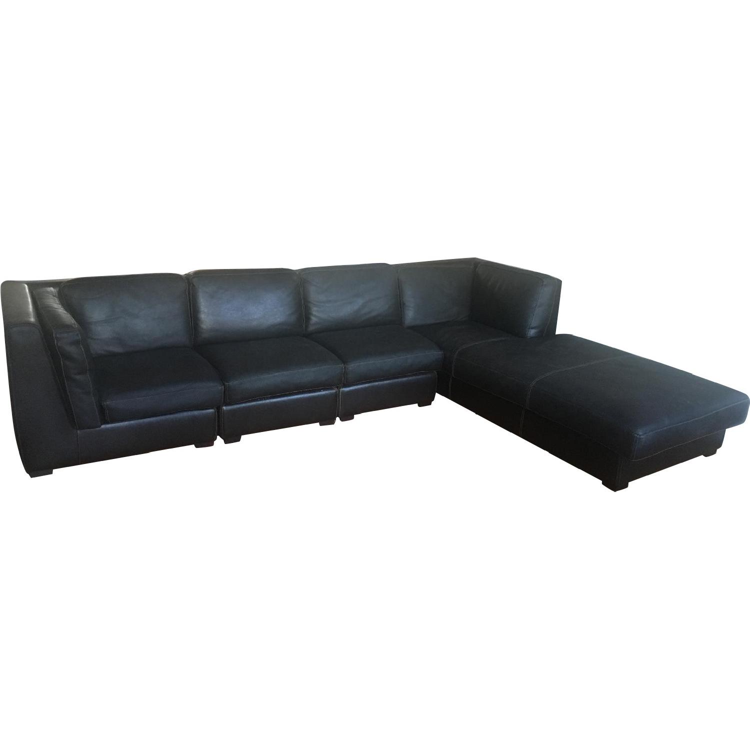 Mobilia Kayla Black Leather Sectional Sofa - image-4