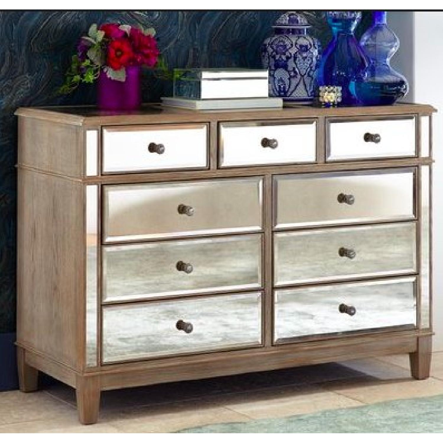 Pier 1 Hayworth Mirrored Weathered Oak 9-Drawer Dresser - image-2