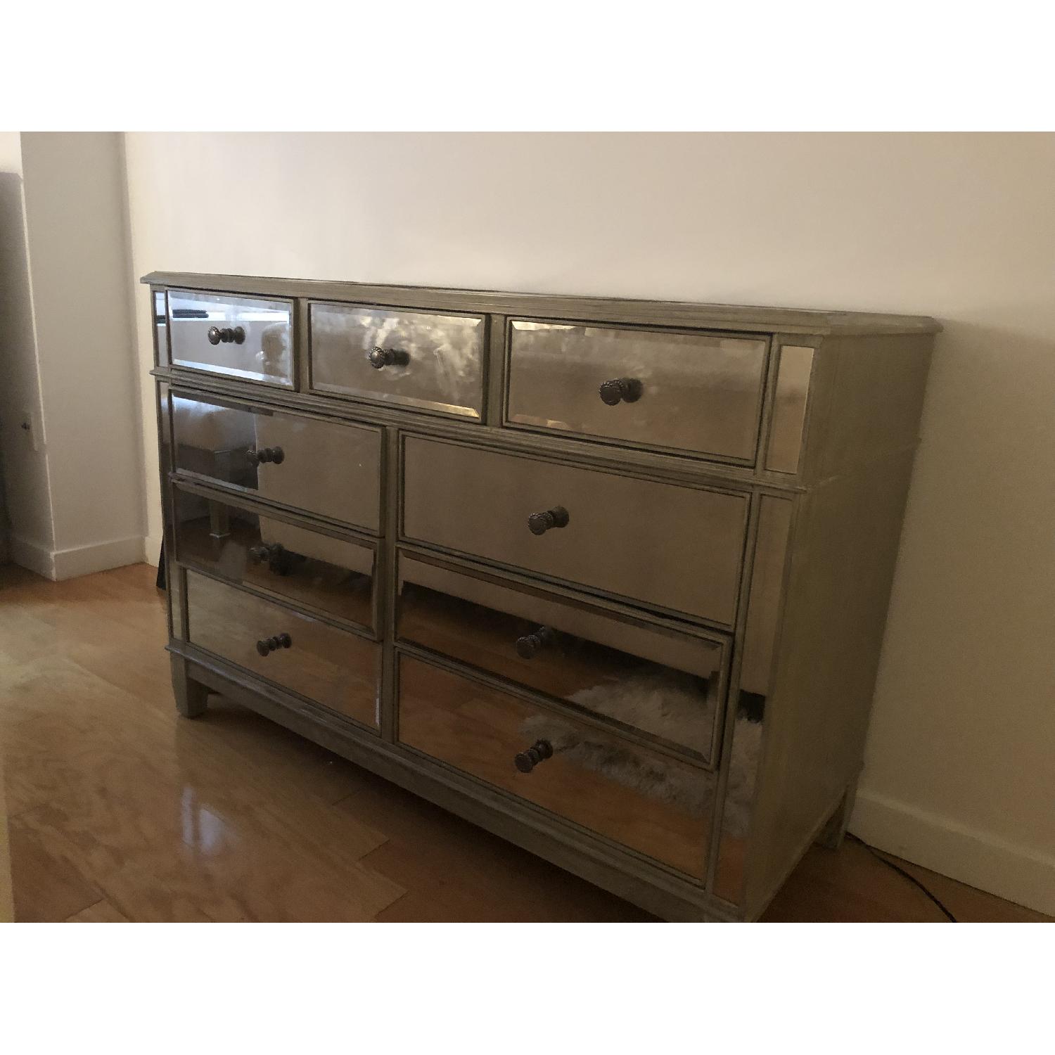Pier 1 Hayworth Mirrored Weathered Oak 9-Drawer Dresser - image-6