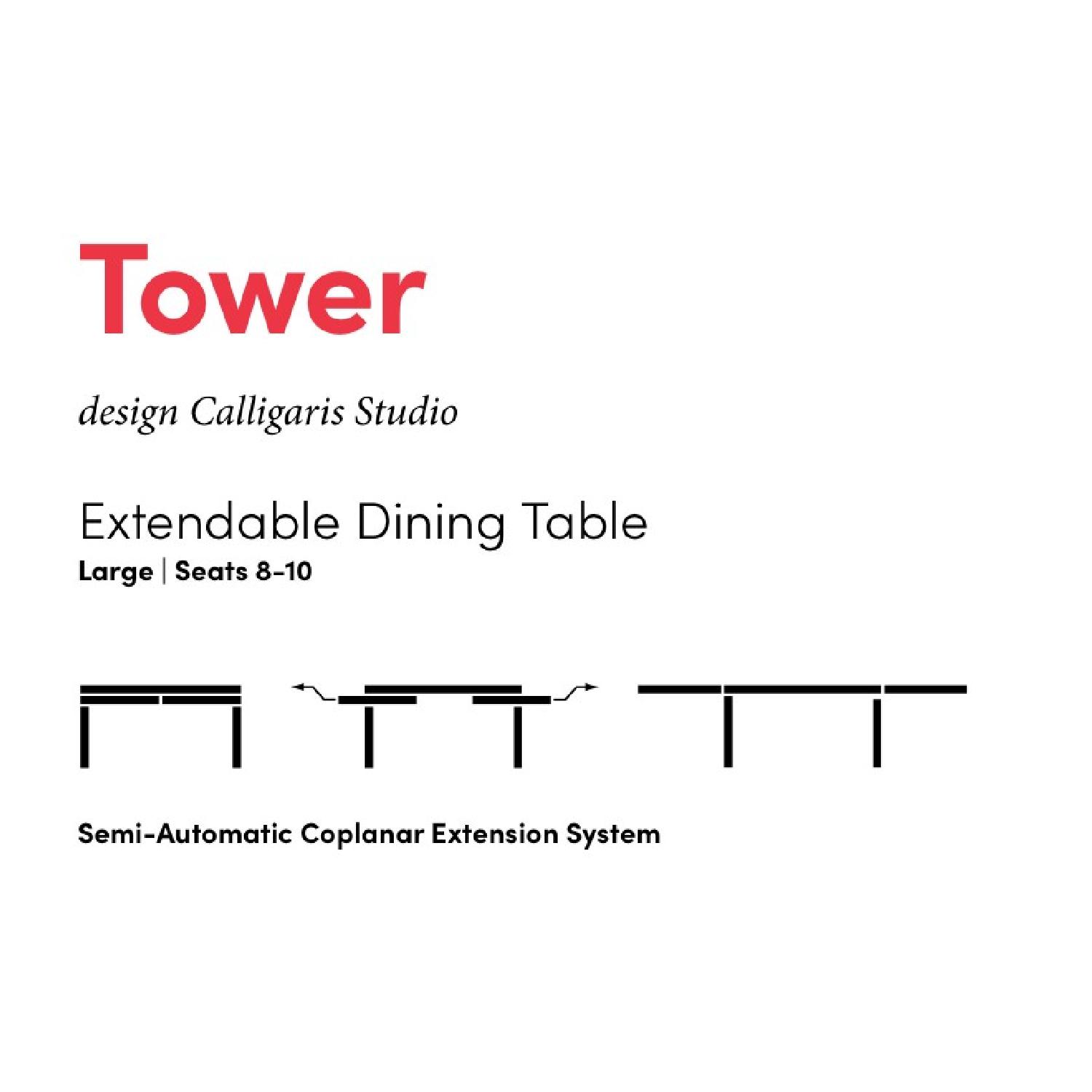 Calligaris Tower Glass/Wood Extendable Dining Table - image-1