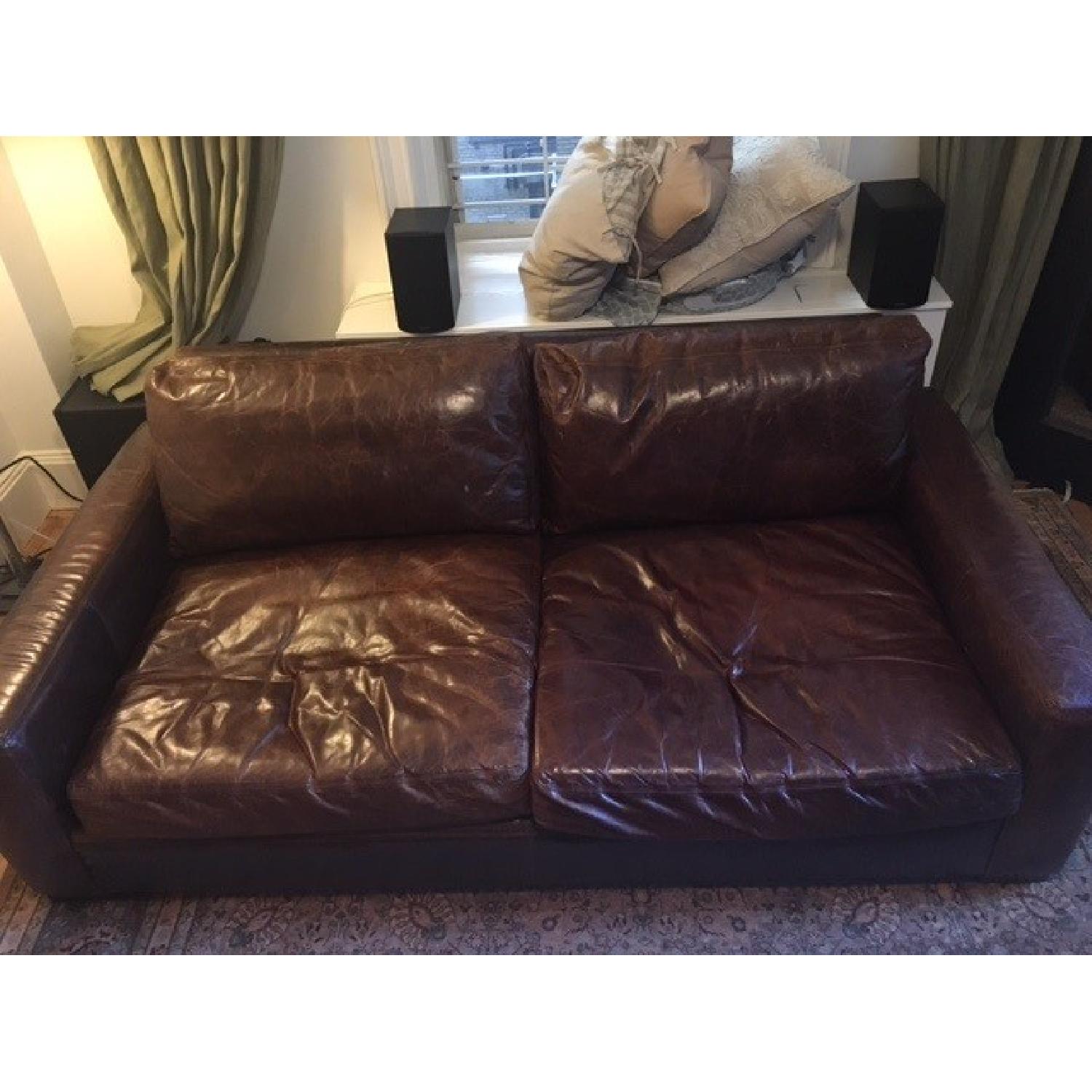 Restoration Hardware Maxwell Luxe Leather Couch - image-1