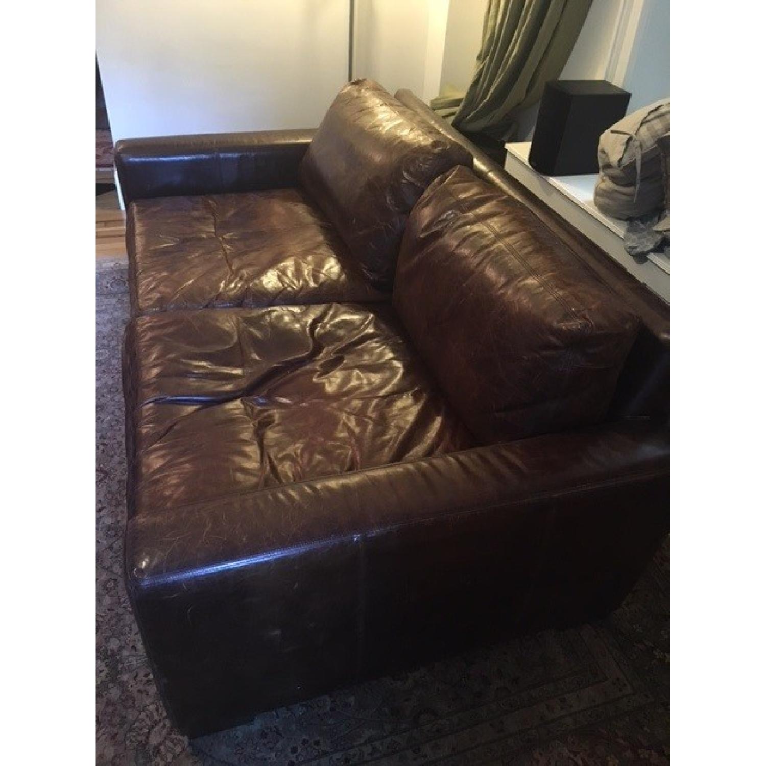 Restoration Hardware Maxwell Luxe Leather Couch - image-2