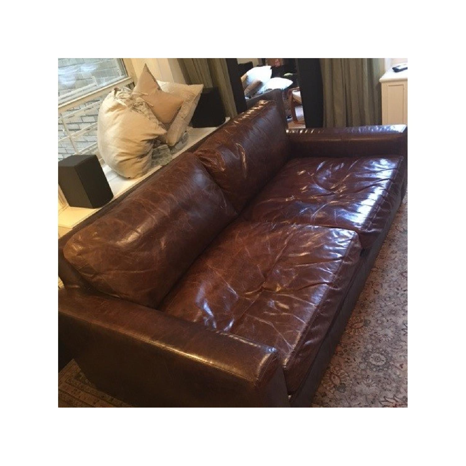 Restoration Hardware Maxwell Luxe Leather Couch - image-3