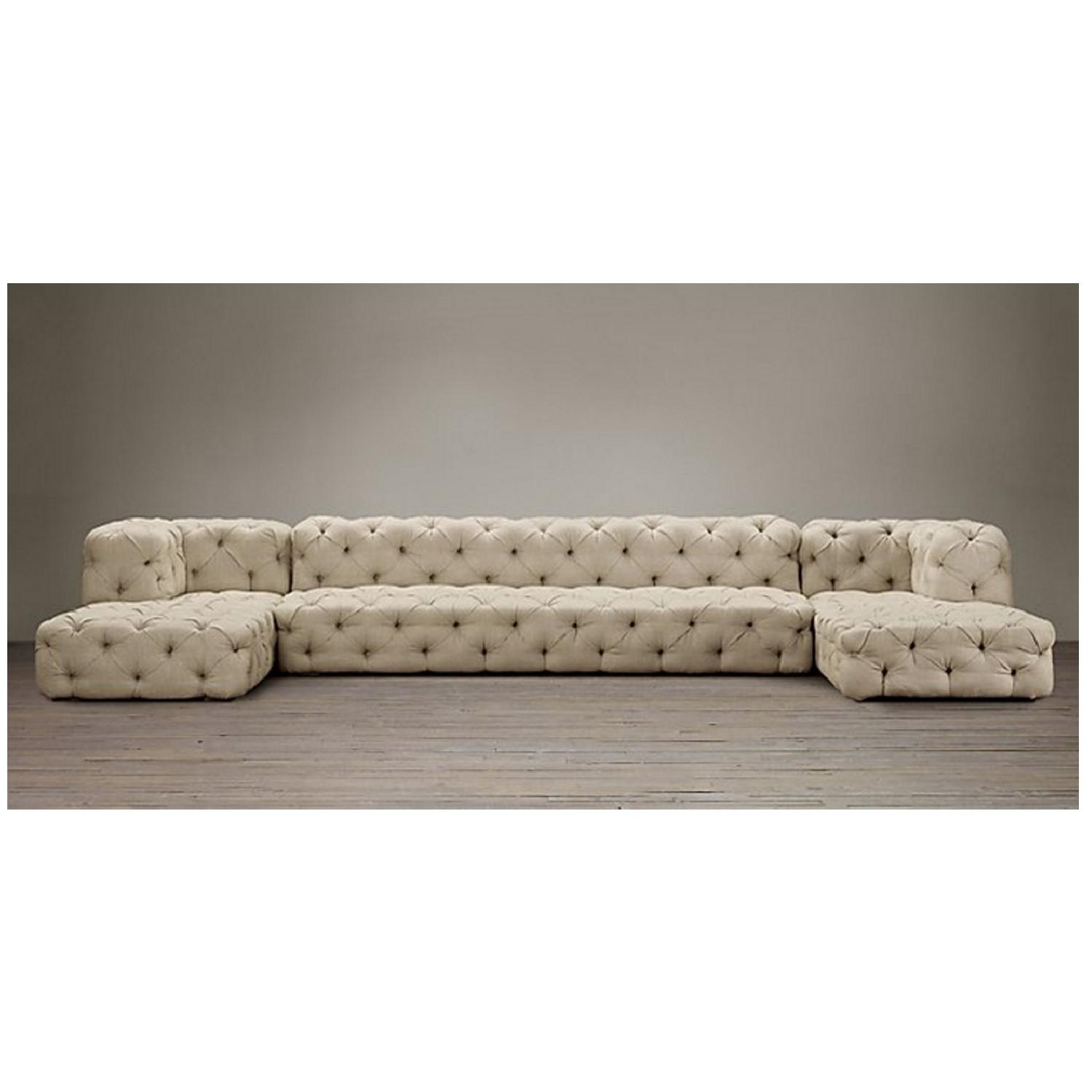 Restoration Hardware Soho Tufted U-Chaise Sectional - image-1