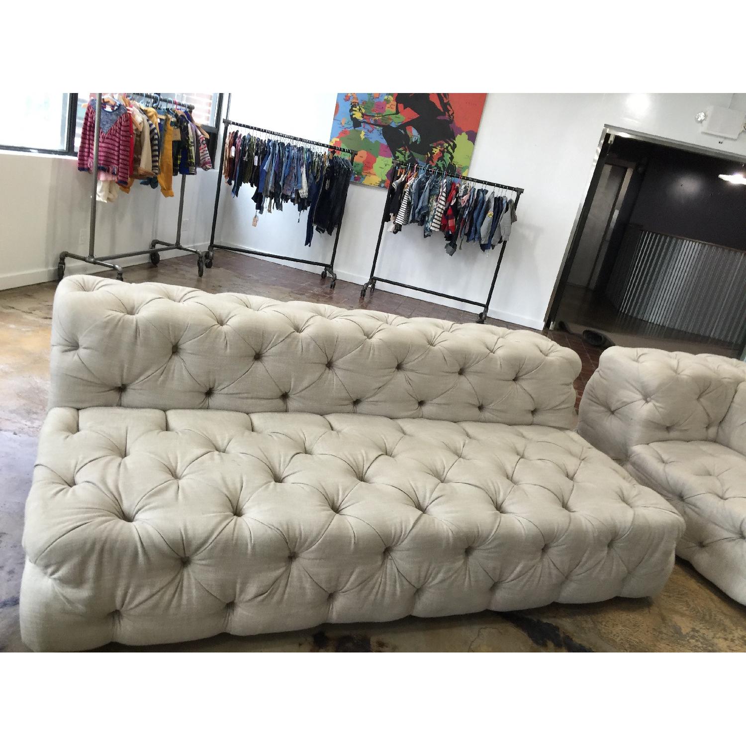 Restoration Hardware Soho Tufted U-Chaise Sectional - image-3