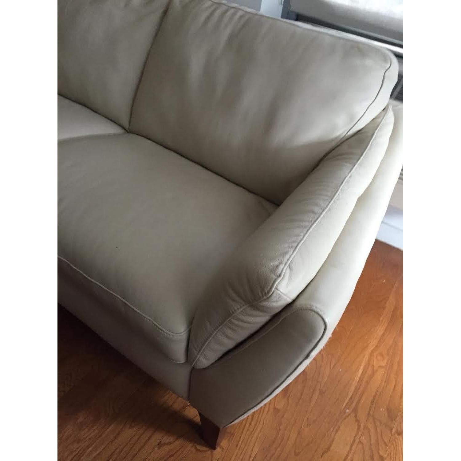 Leather Off White Sofa - image-2
