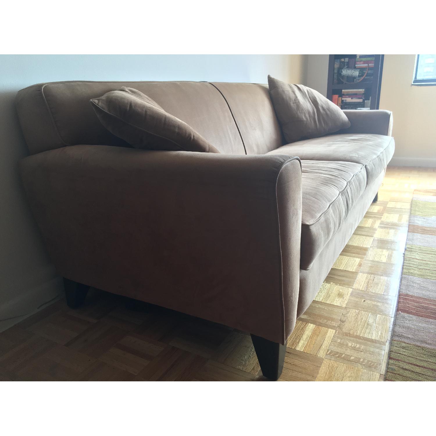 Macy's Beige Sofa + Armchair - image-1