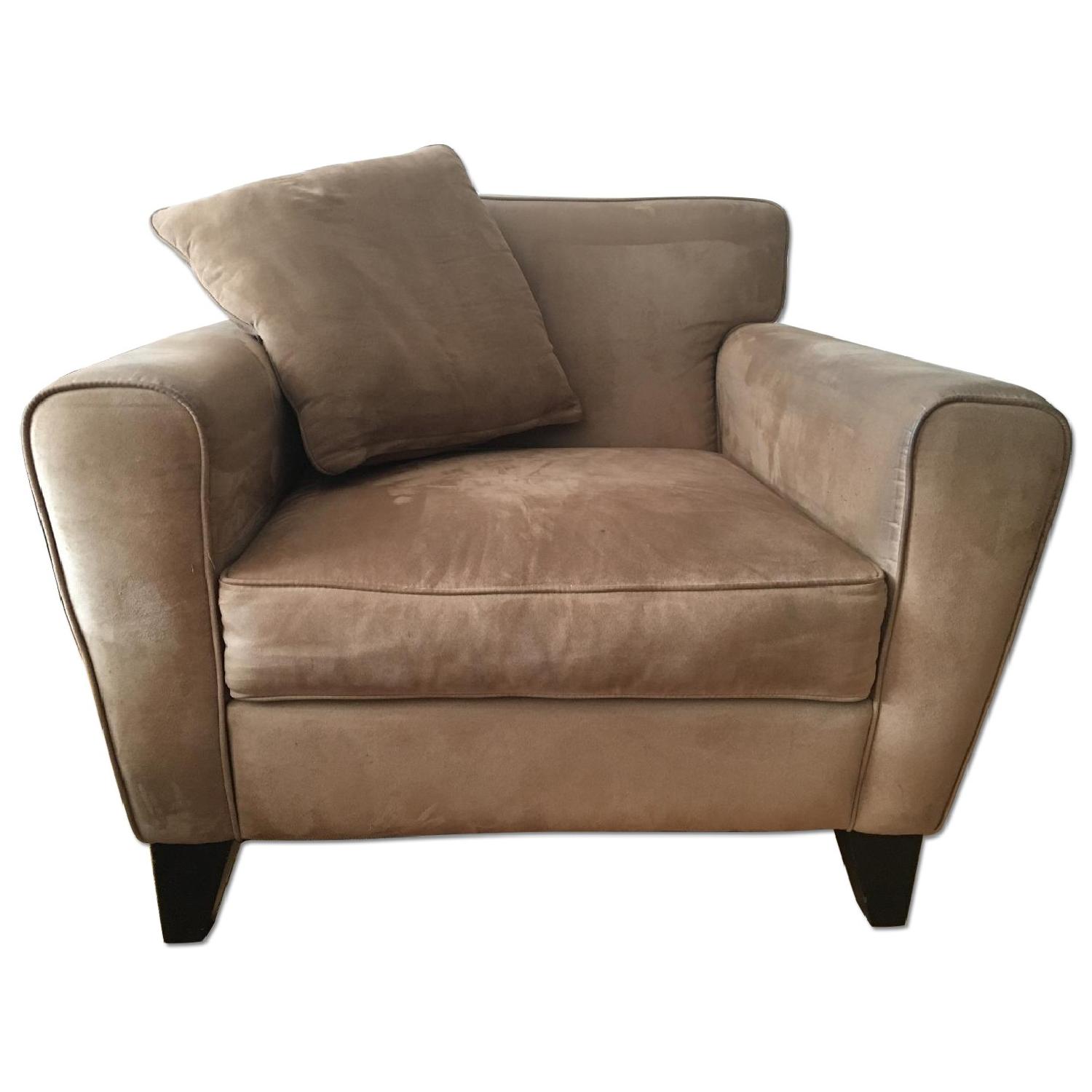 Macy's Beige Sofa + Armchair - image-8