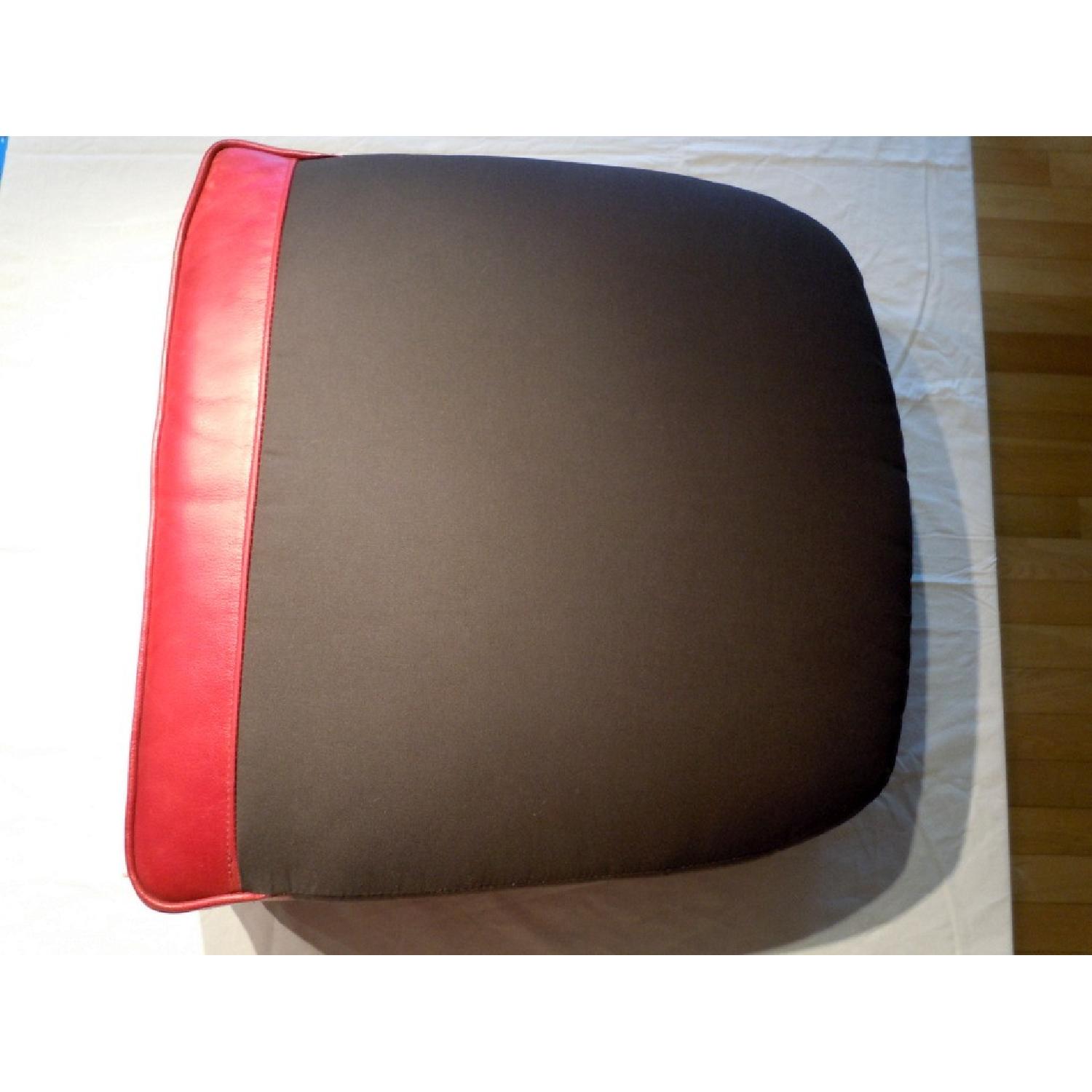 Crate & Barrel Red Leather Armchair - image-7