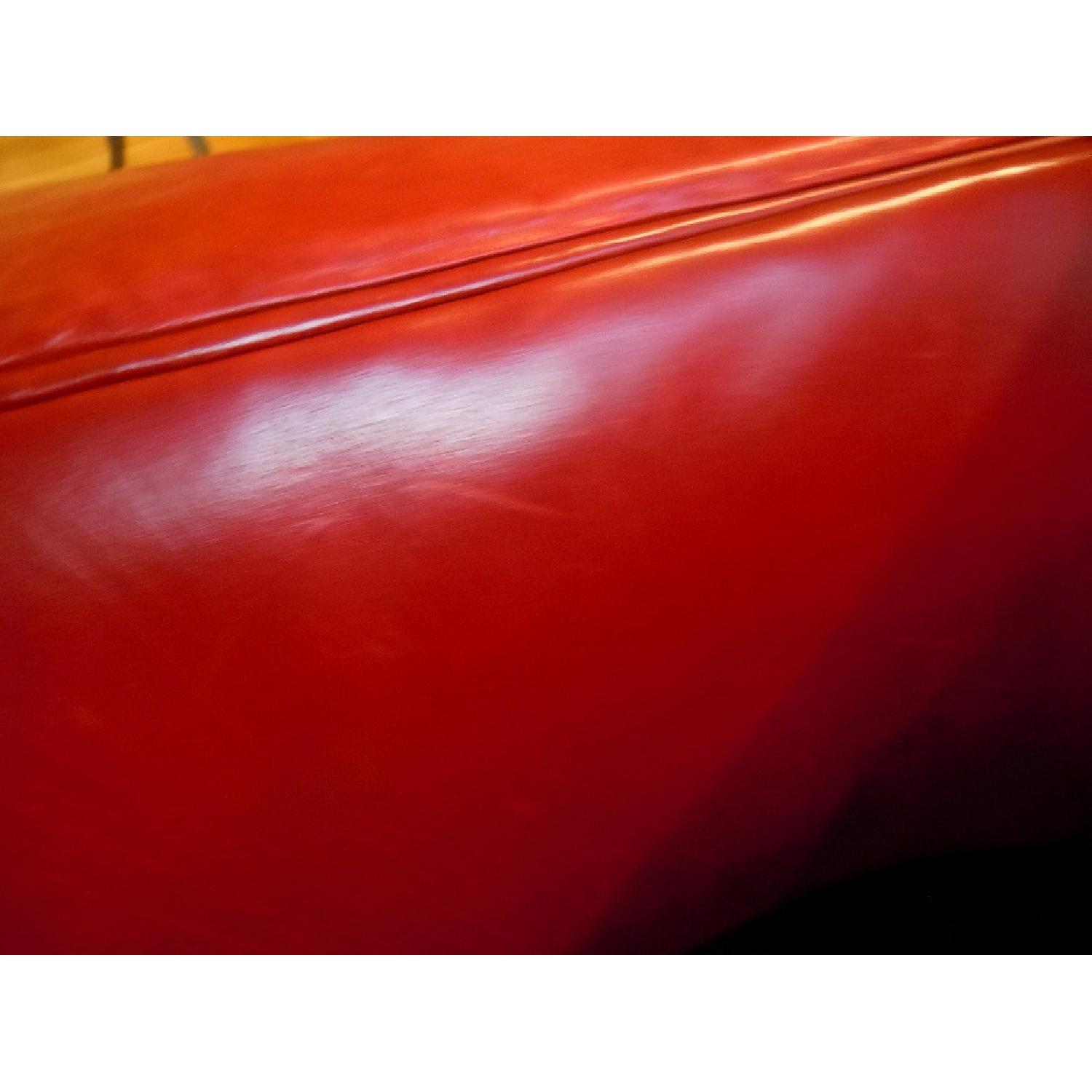 Crate & Barrel Red Leather Armchair - image-10