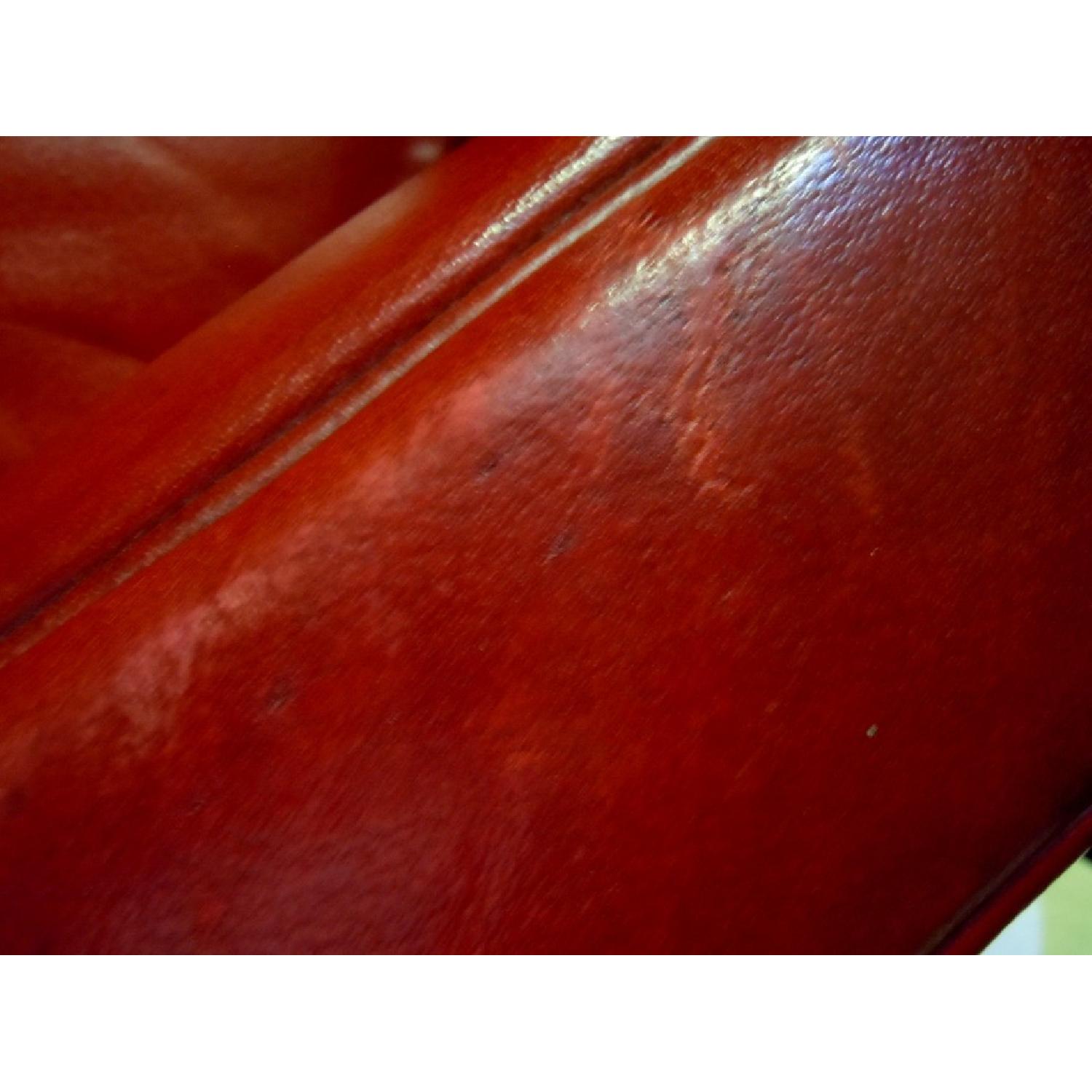 Crate & Barrel Red Leather Armchair - image-11