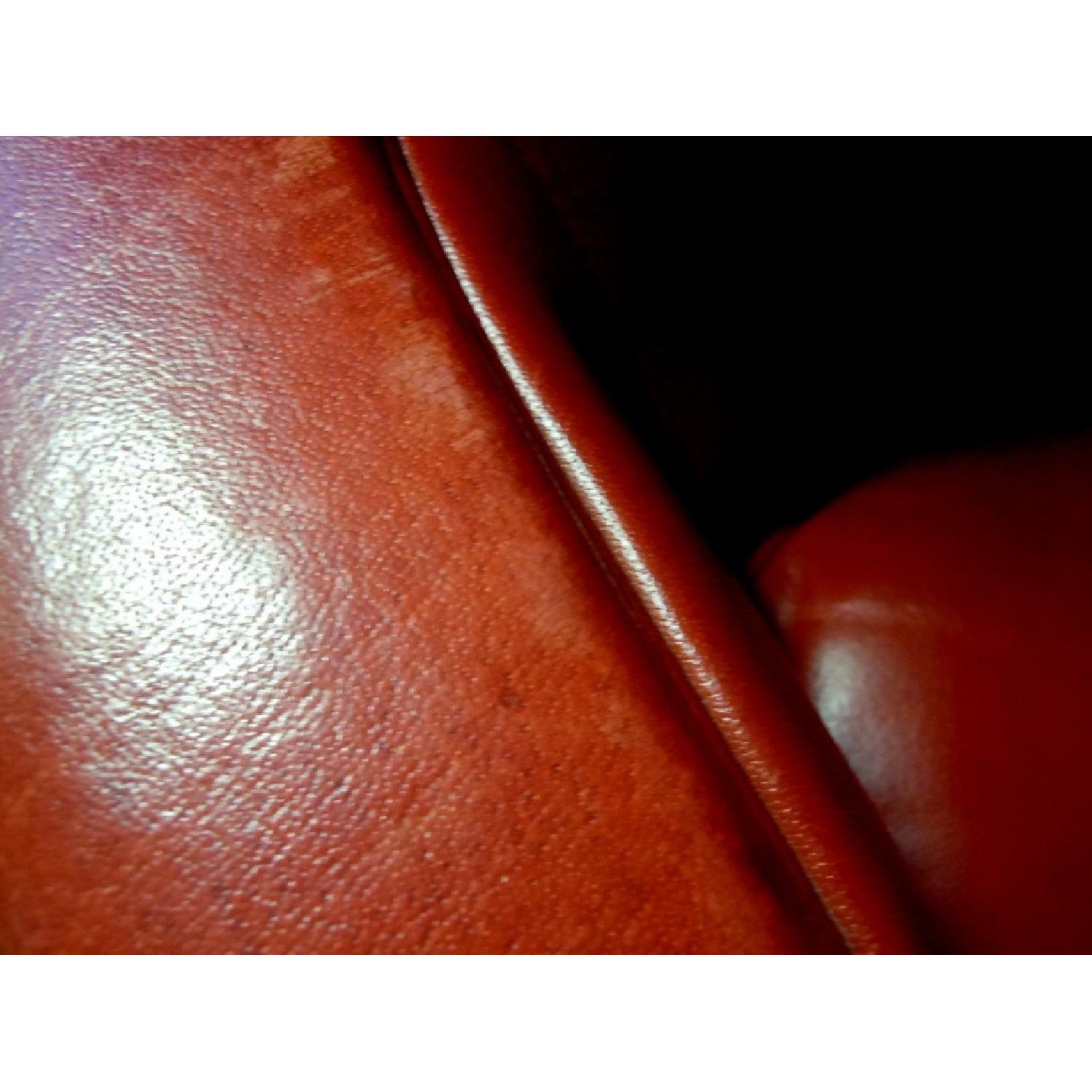 Crate & Barrel Red Leather Armchair - image-12