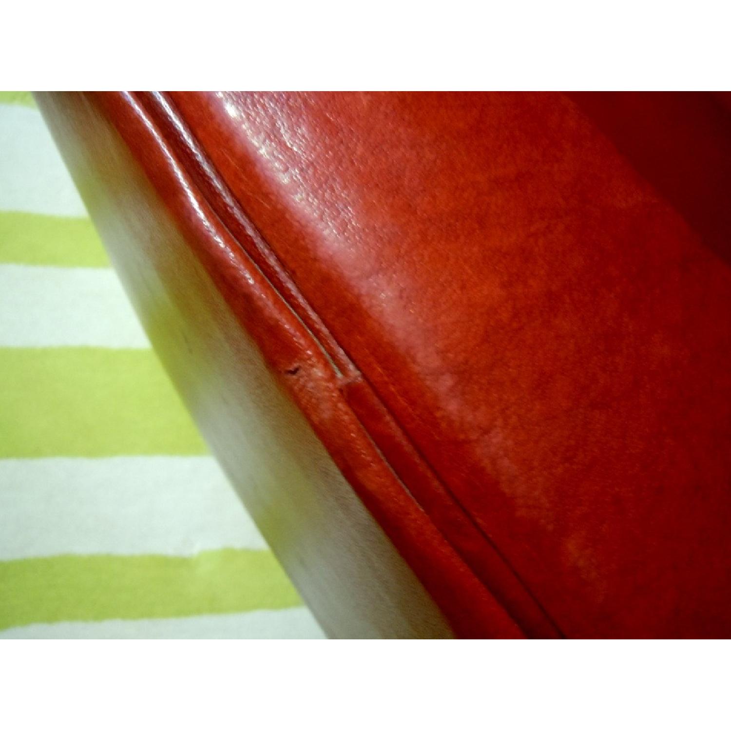 Crate & Barrel Red Leather Armchair - image-13