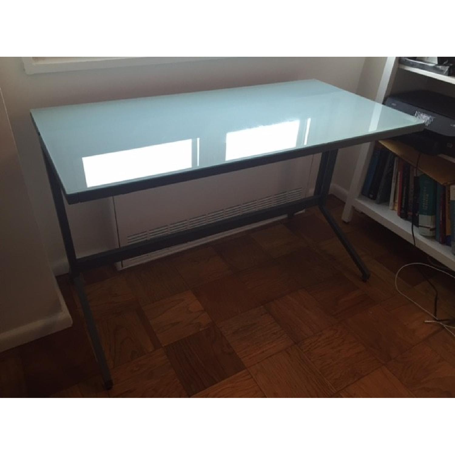 Crate & Barrel ガラス デスク Crate & Barrel ガラス デスク