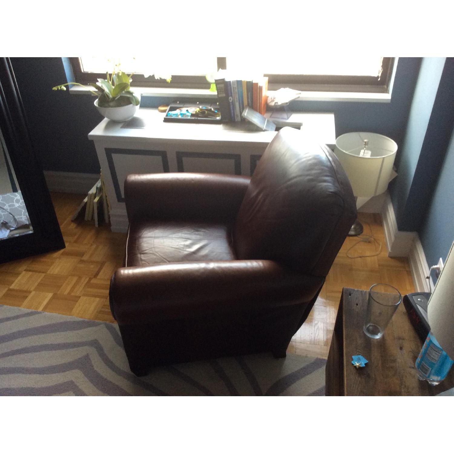 Pottery Barn Manhattan Leather Armchair - image-2