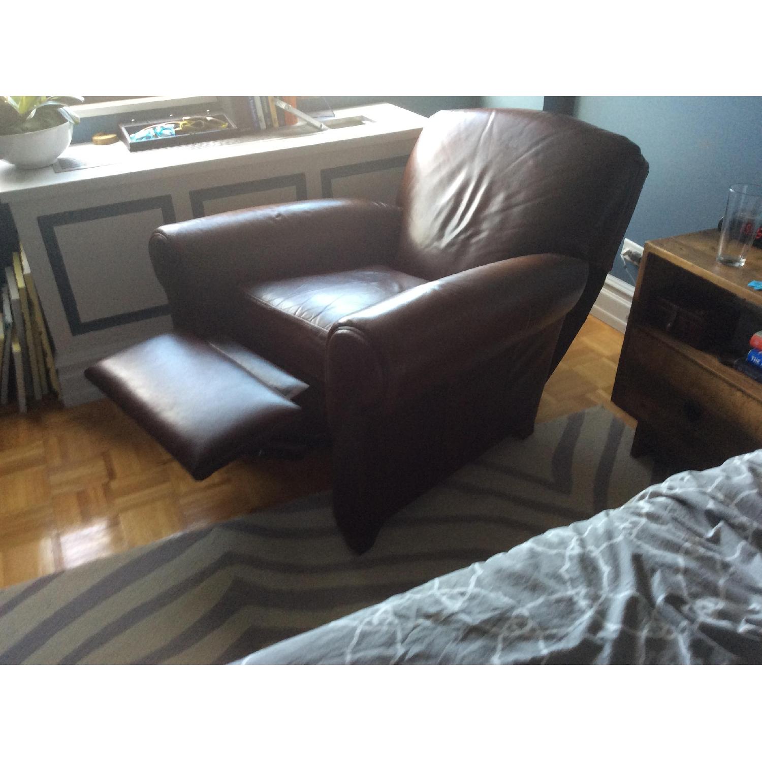 Pottery Barn Manhattan Leather Armchair - image-3