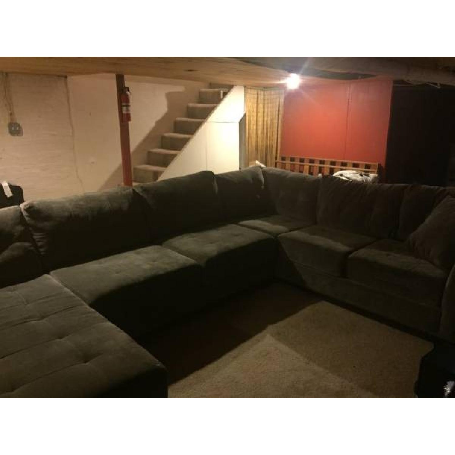 Macy's Microfiber 3Piece Chaise Sectional Sofa AptDeco