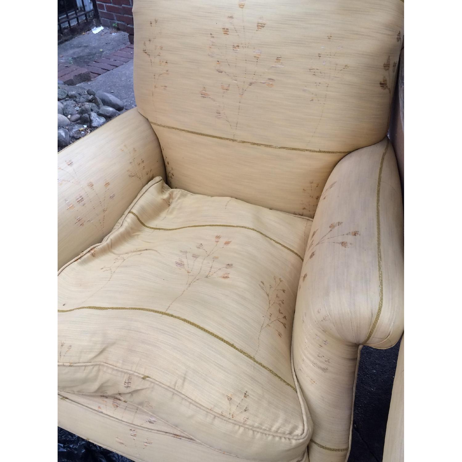 Yellow Silk Arm Chairs - image-1
