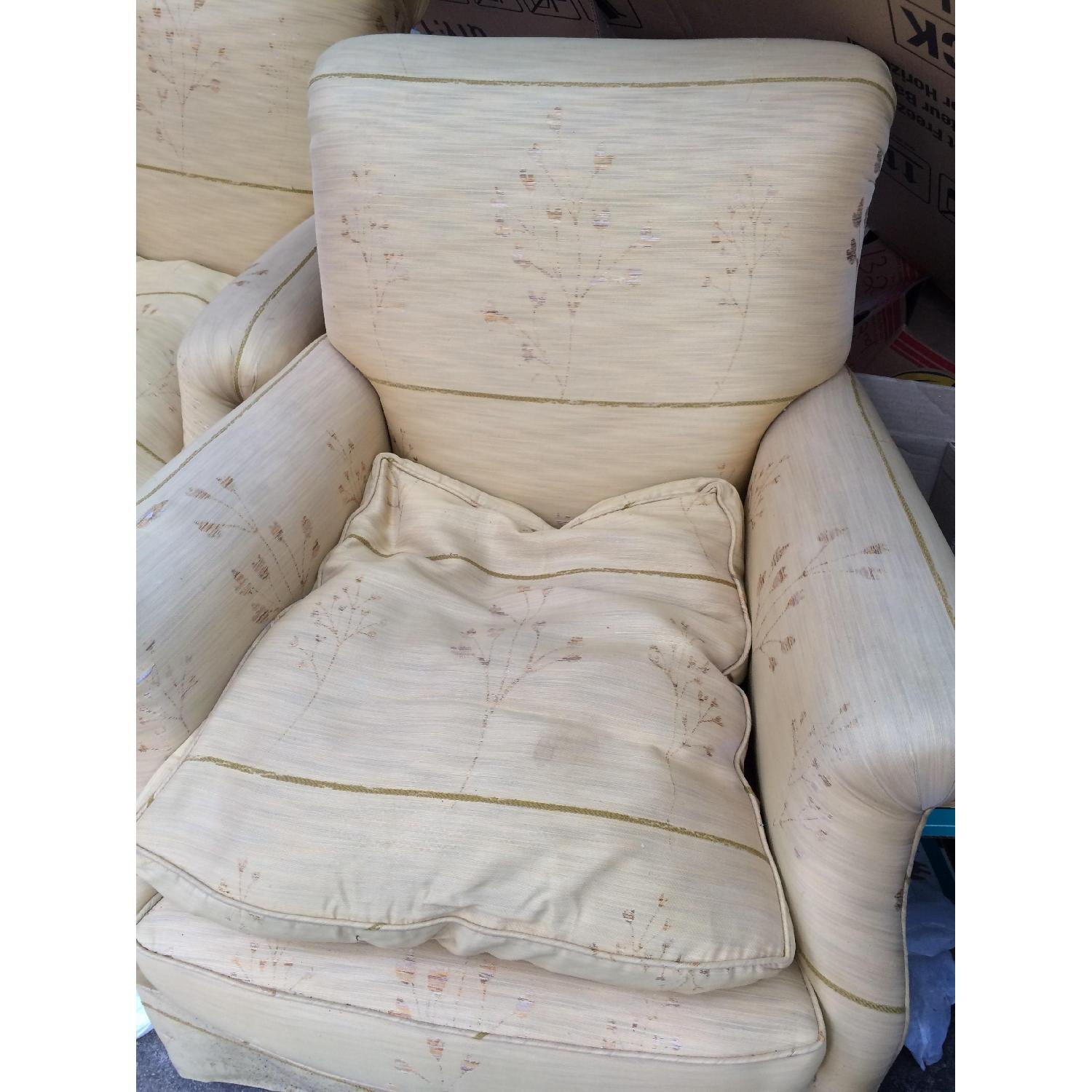 Yellow Silk Arm Chairs - image-3