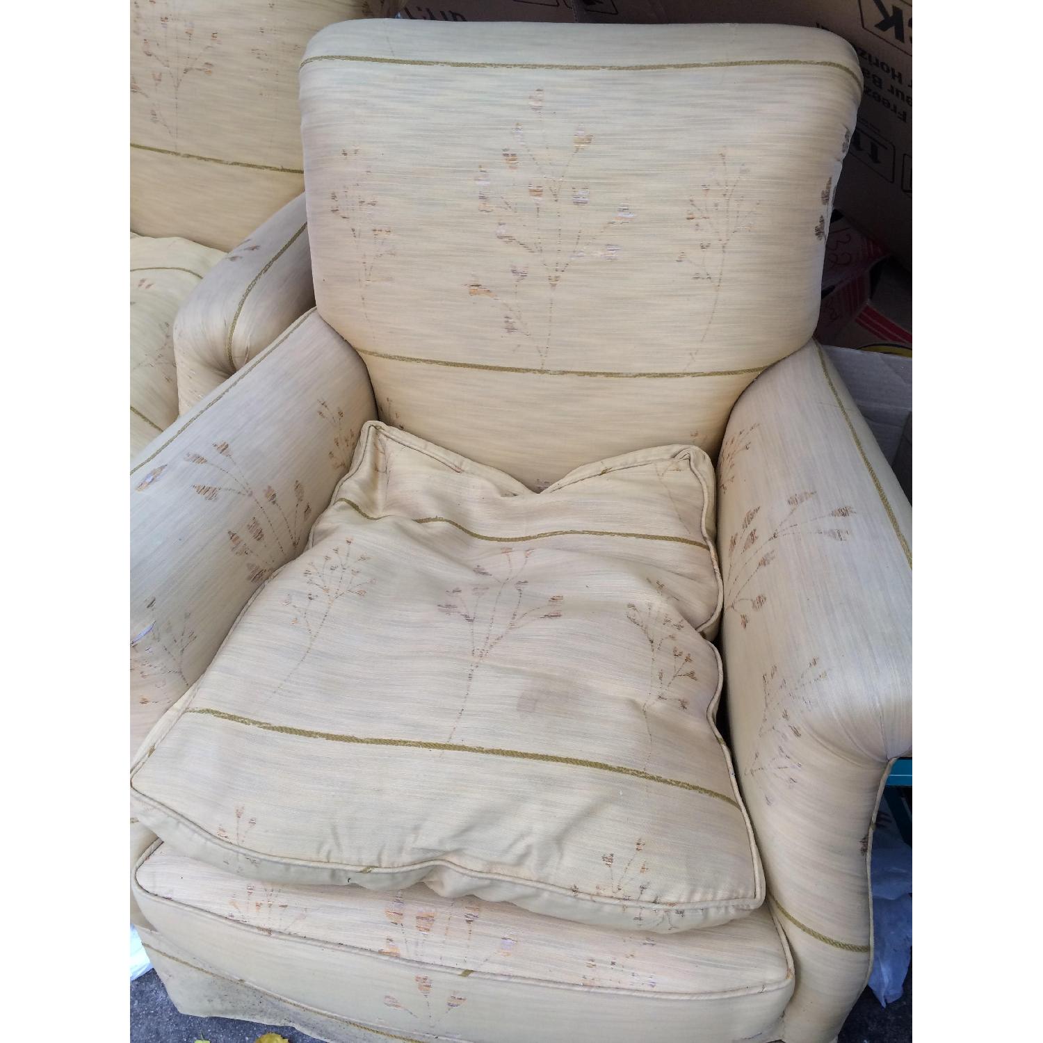 Yellow Silk Arm Chairs - image-4