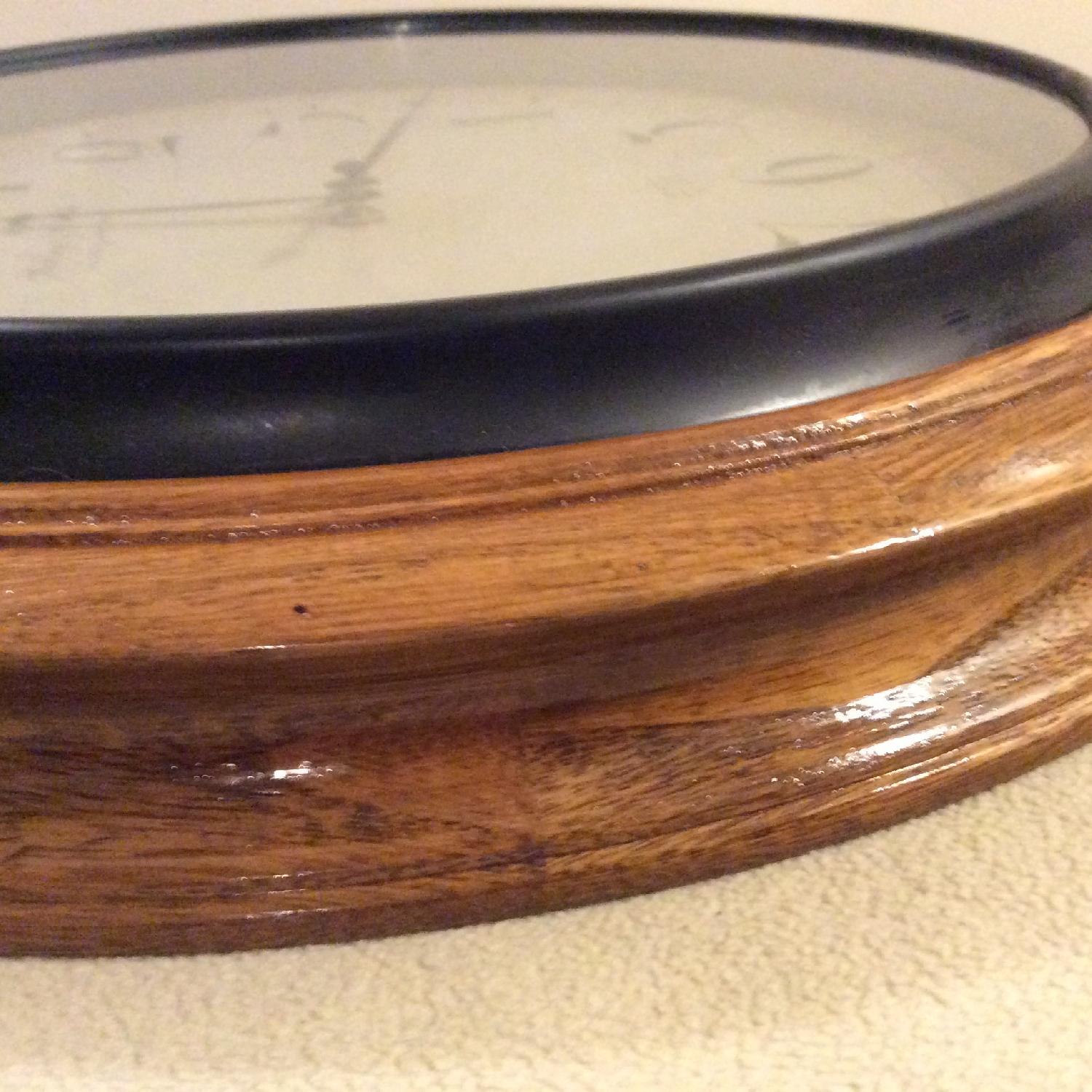 Sterling & Noble Antique Rustic Design Oak Finish Round Clock - image-2