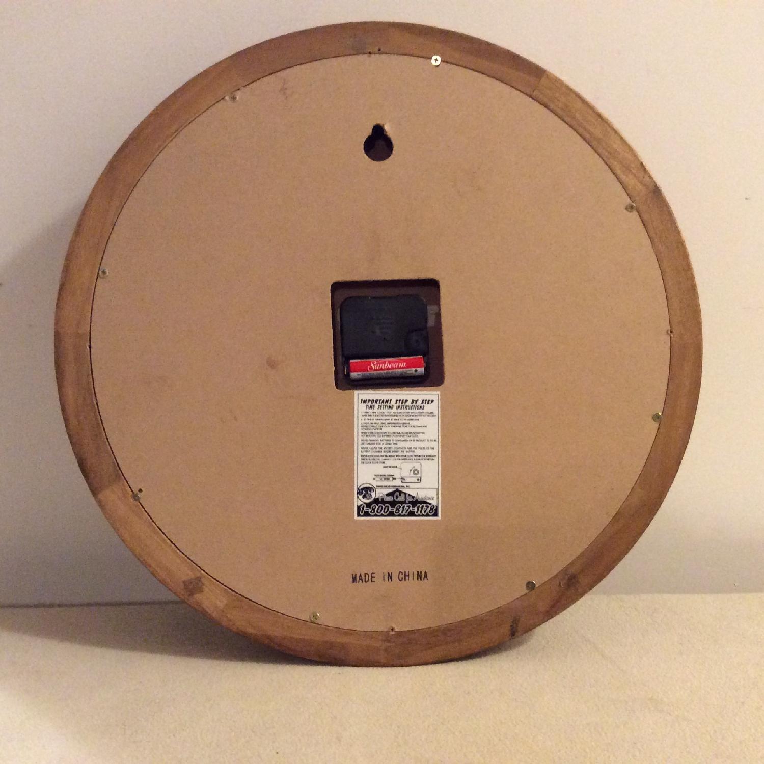 Sterling & Noble Antique Rustic Design Oak Finish Round Clock - image-7