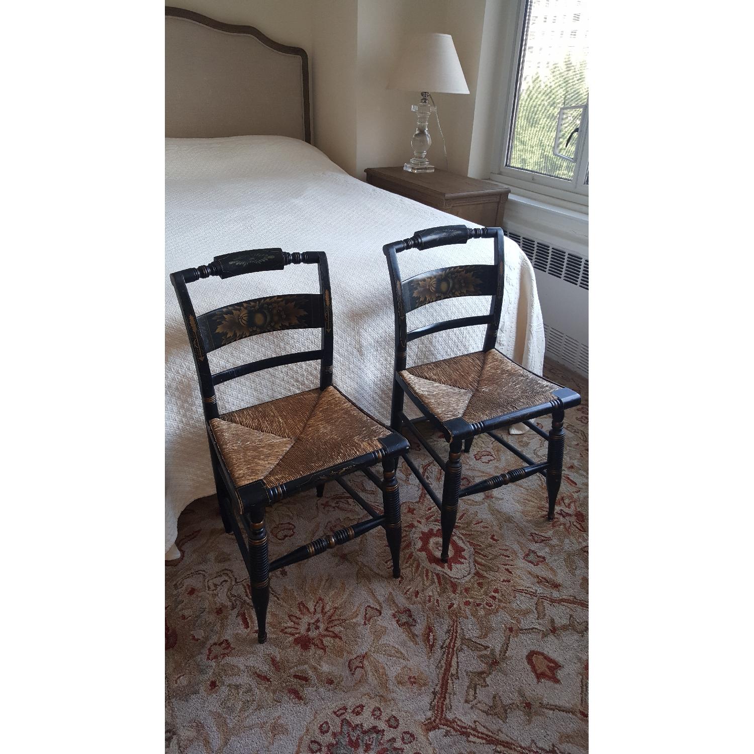 Antique Black/Gold Chairs - image-1