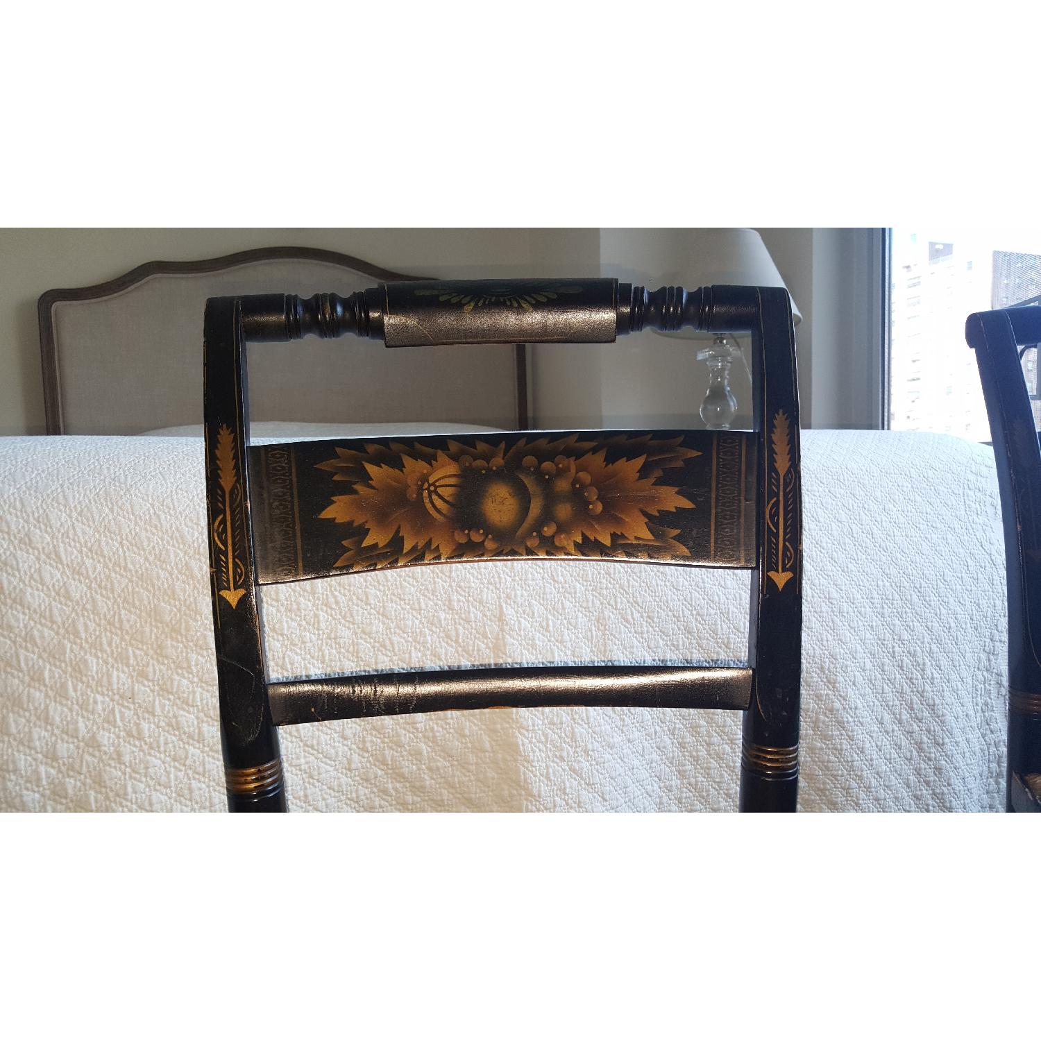 Antique Black/Gold Chairs - image-4