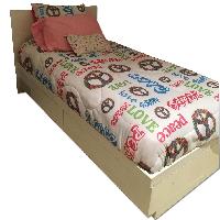 Custom Made White Twin Size Bed Frame w/ 2 Storage Drawers