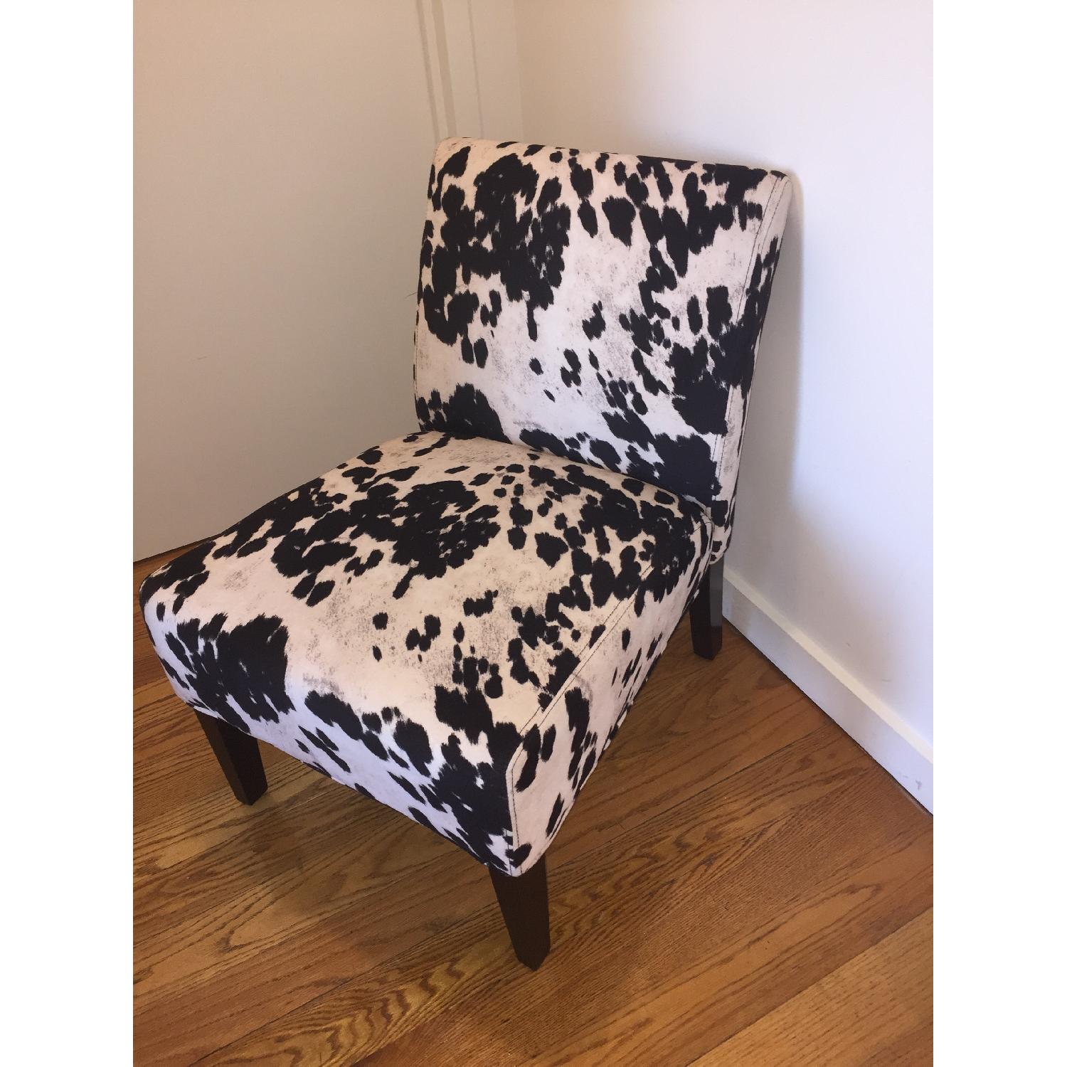 Black & White Faux Cow Hide Accent Chair - image-2