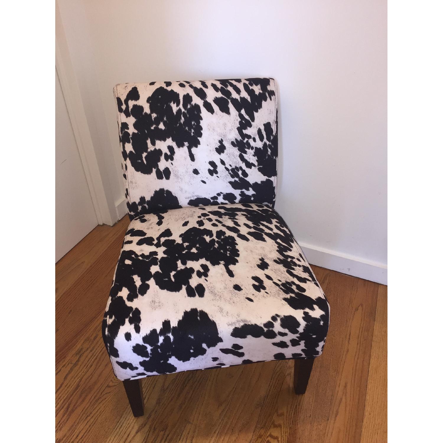 Black & White Faux Cow Hide Accent Chair - image-3