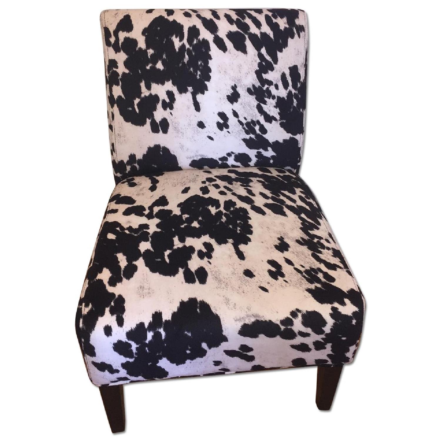 Black & White Faux Cow Hide Accent Chair - image-0