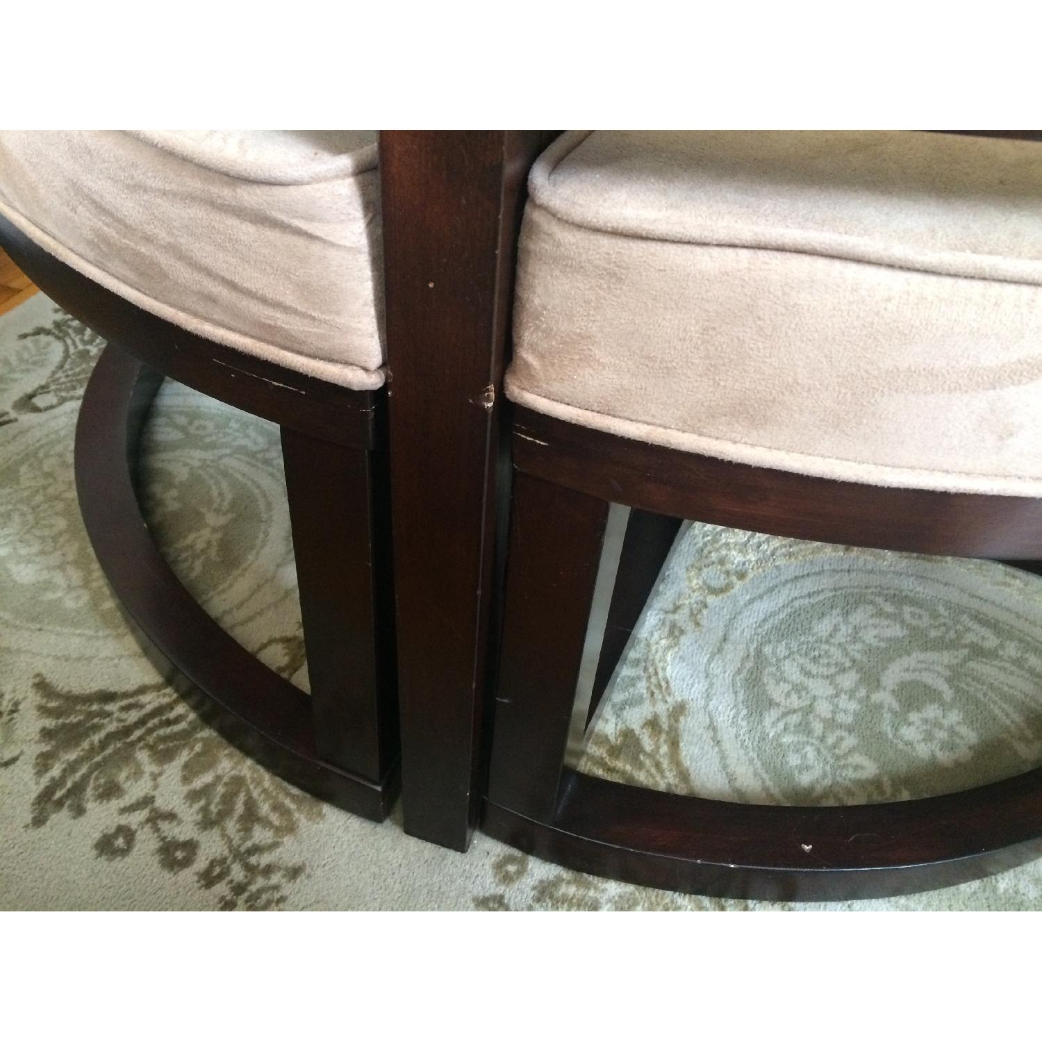 Glass Coffee Table w/ 4 Ottomans - image-5