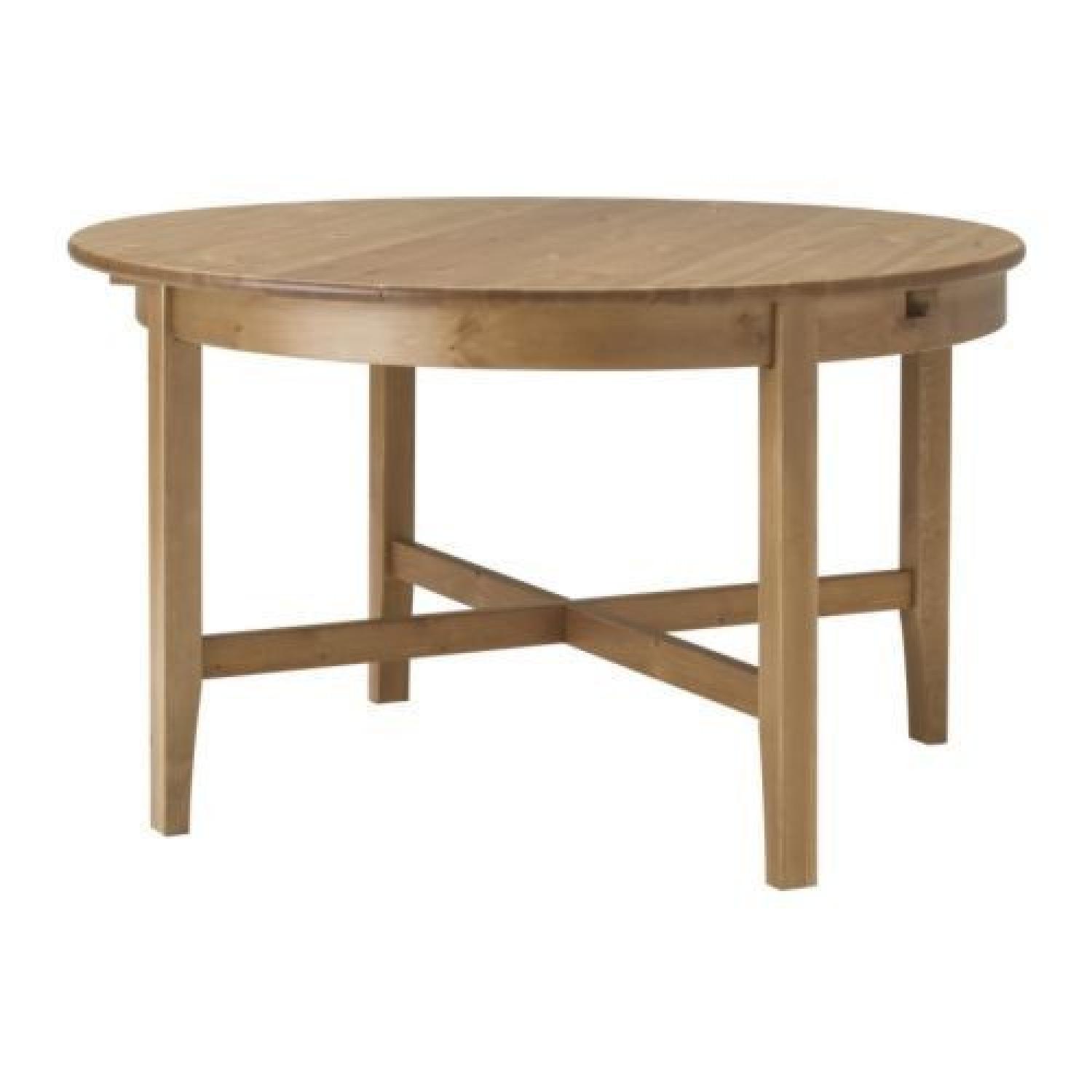 Ikea Solid Pine Leksvik Table w/ 6 Ingolf Chairs - image-1