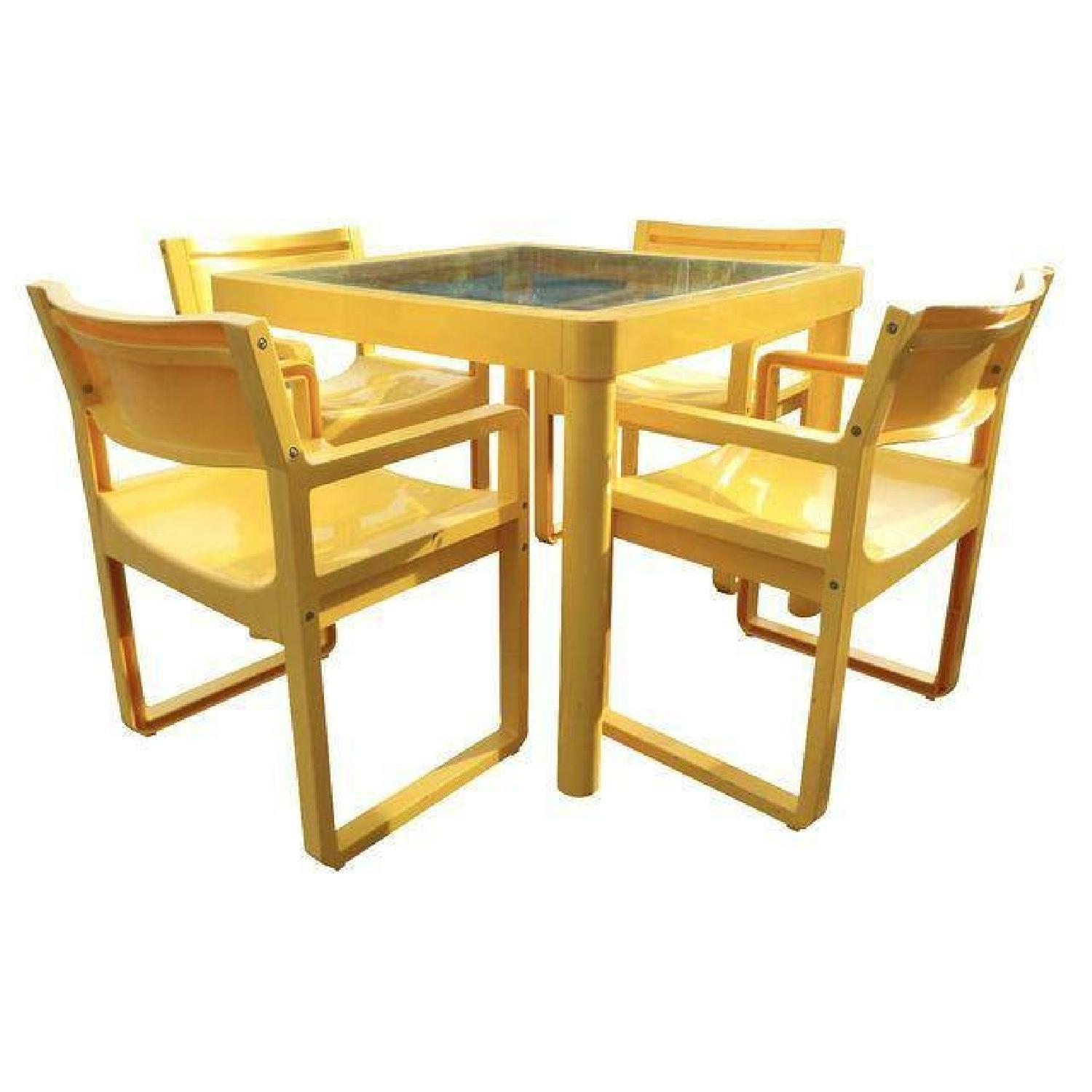 Yellow Resin Mid-Century 5 Piece Patio Set - image-1