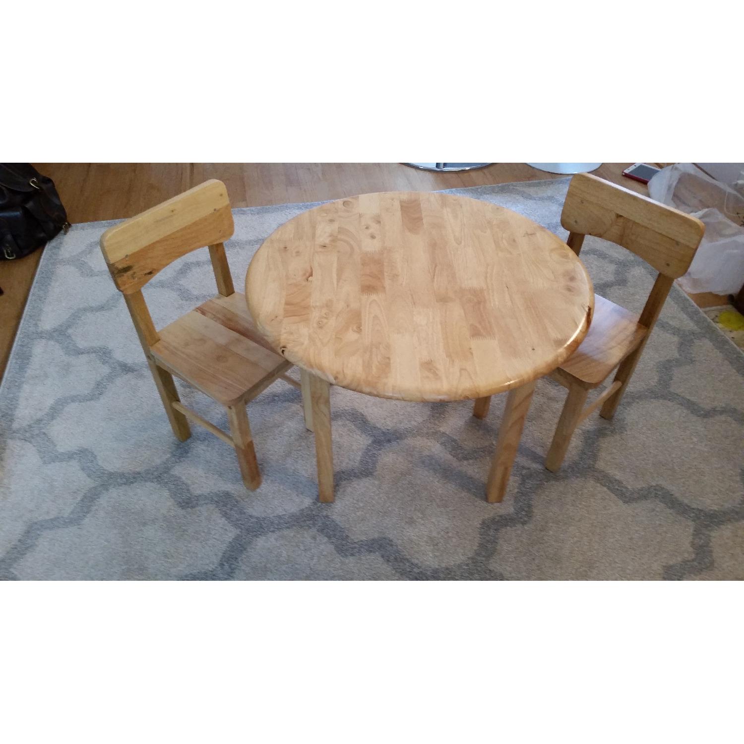 Kids Solid Wood Table w/ 2 Chairs - image-1