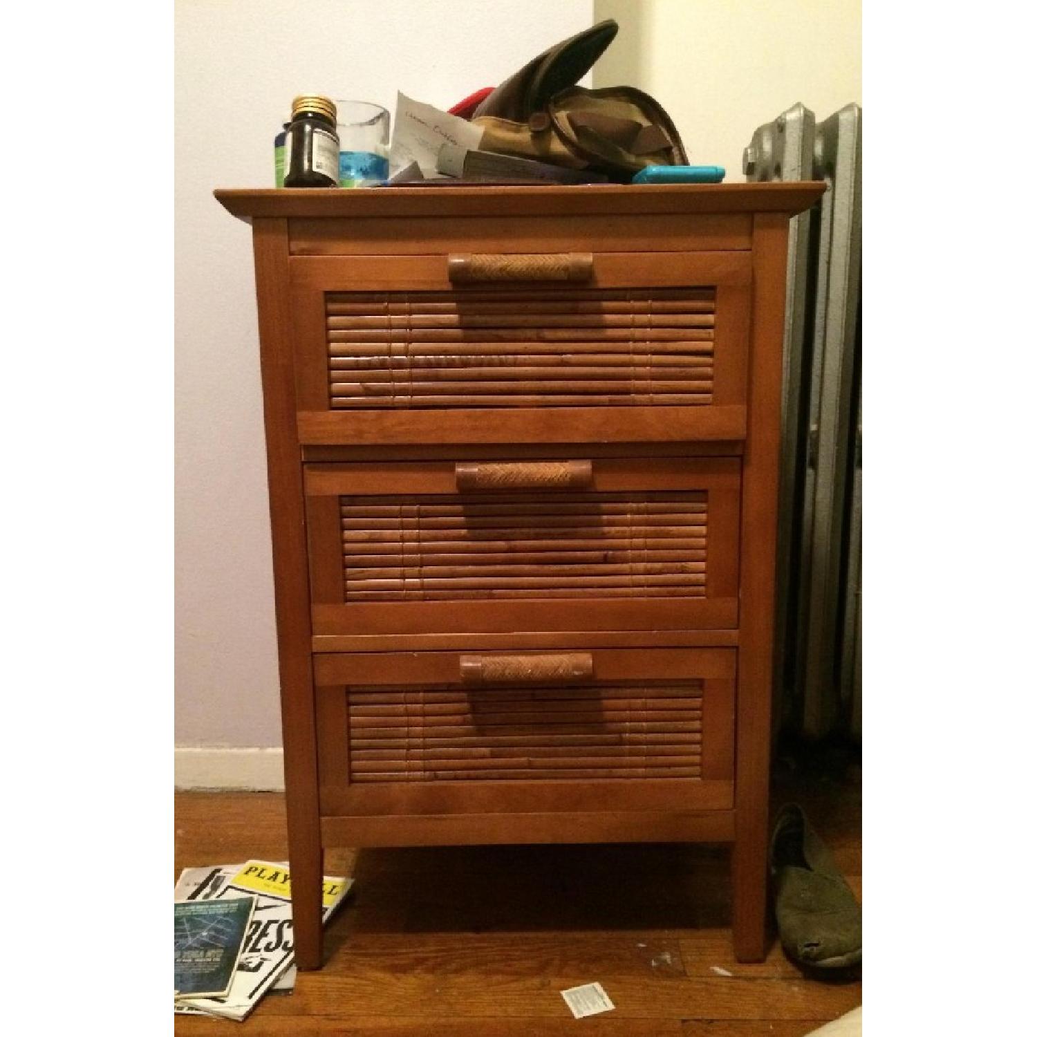 Wood & Bamboo Night Stand + Matching Dresser - AptDeco Wood & Bamboo Night Stand + Matching Dresser - AptDeco