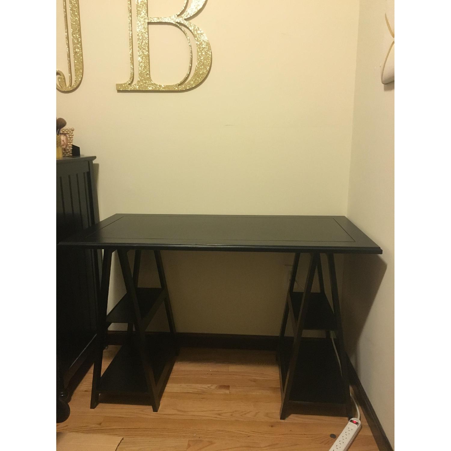 Pier 1 Cavaletto Rubbed Black Desk - image-1