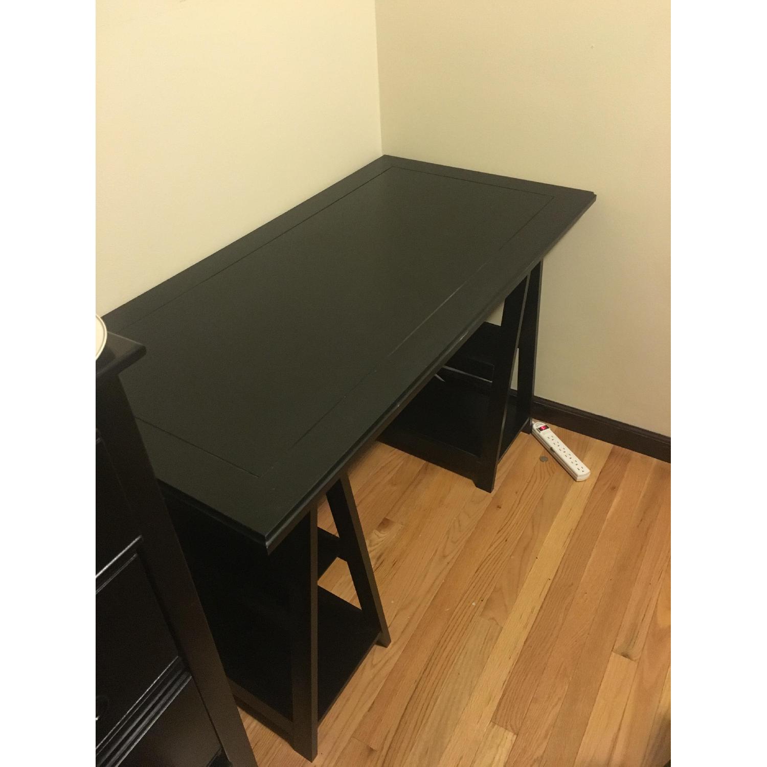 Pier 1 Cavaletto Rubbed Black Desk - image-2
