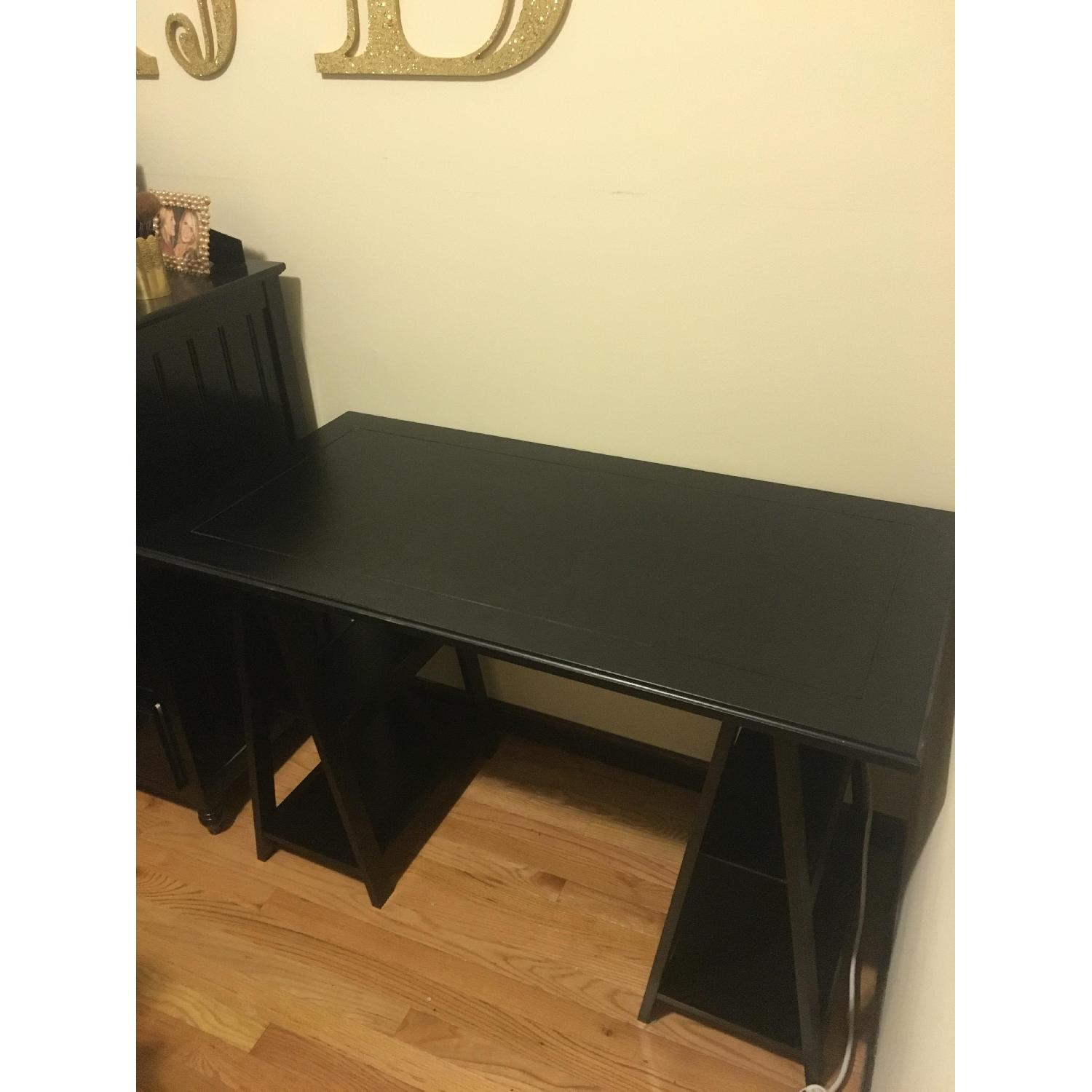 Pier 1 Cavaletto Rubbed Black Desk - image-3