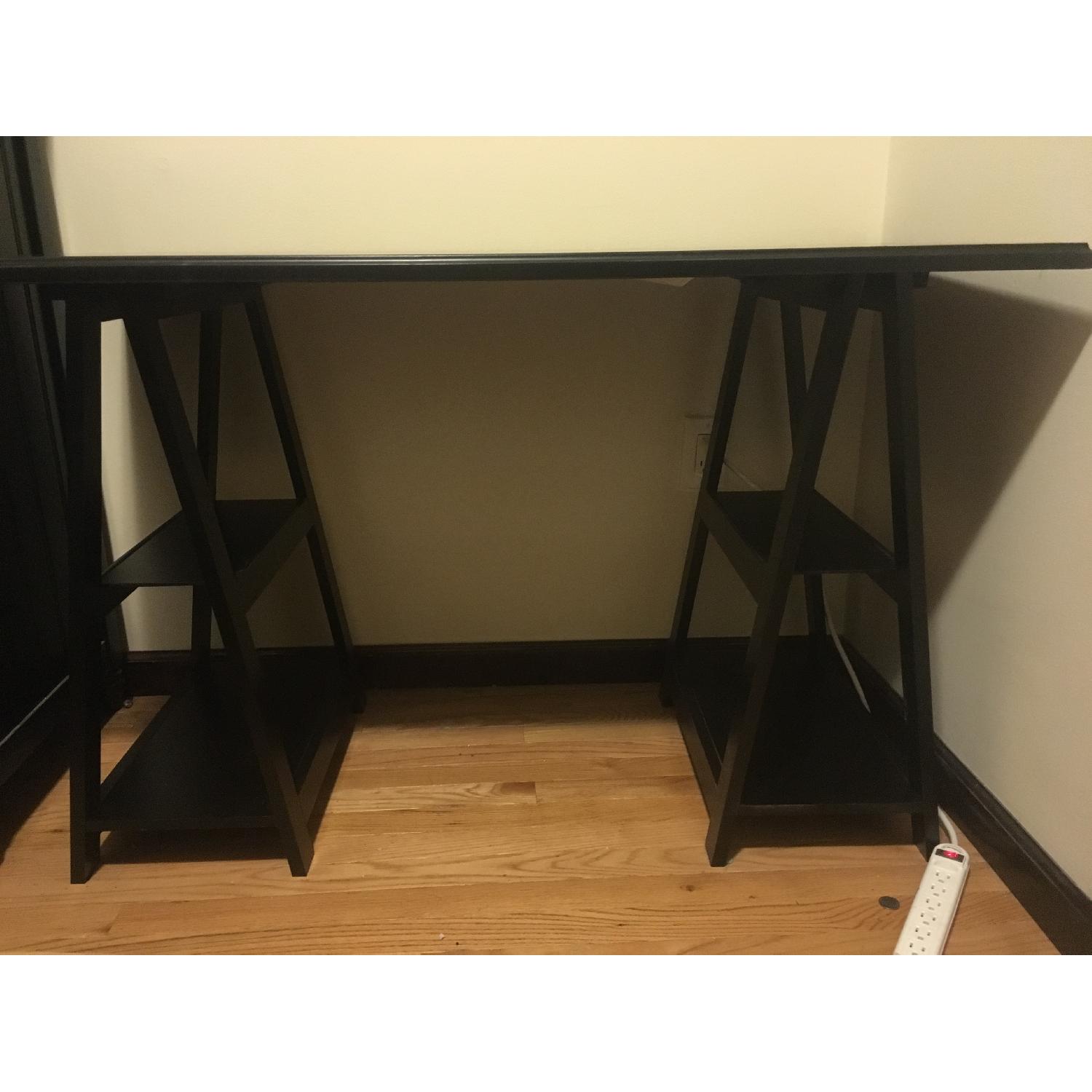Pier 1 Cavaletto Rubbed Black Desk - image-4