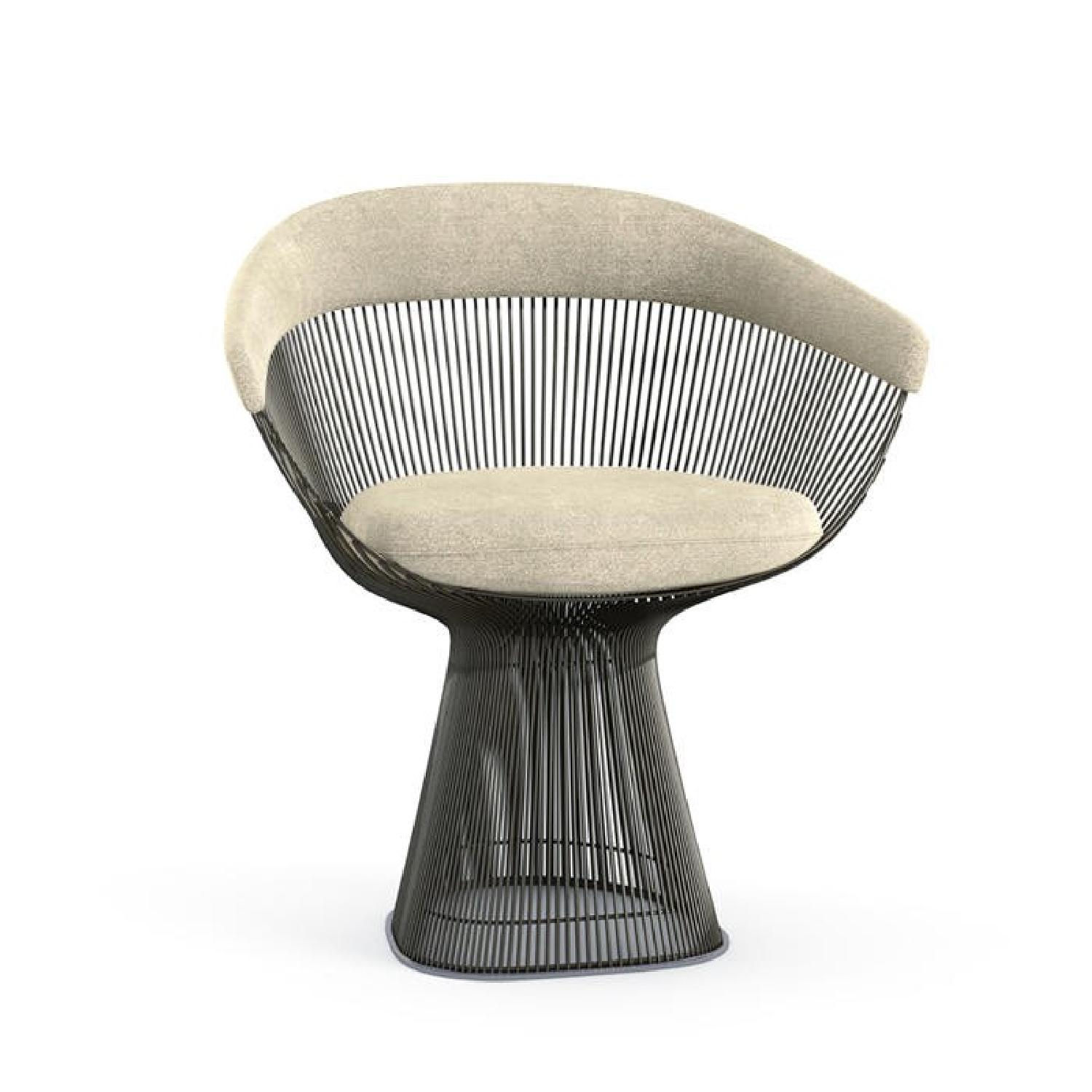 Knoll Warren Platner Reupholstered Belgian Linen Chairs - image-4