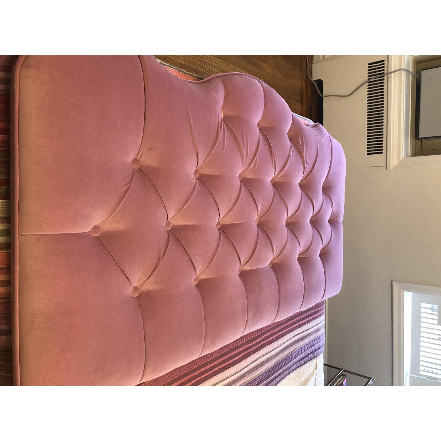 Purple Velvet Tufted Queen Headboard - image-4