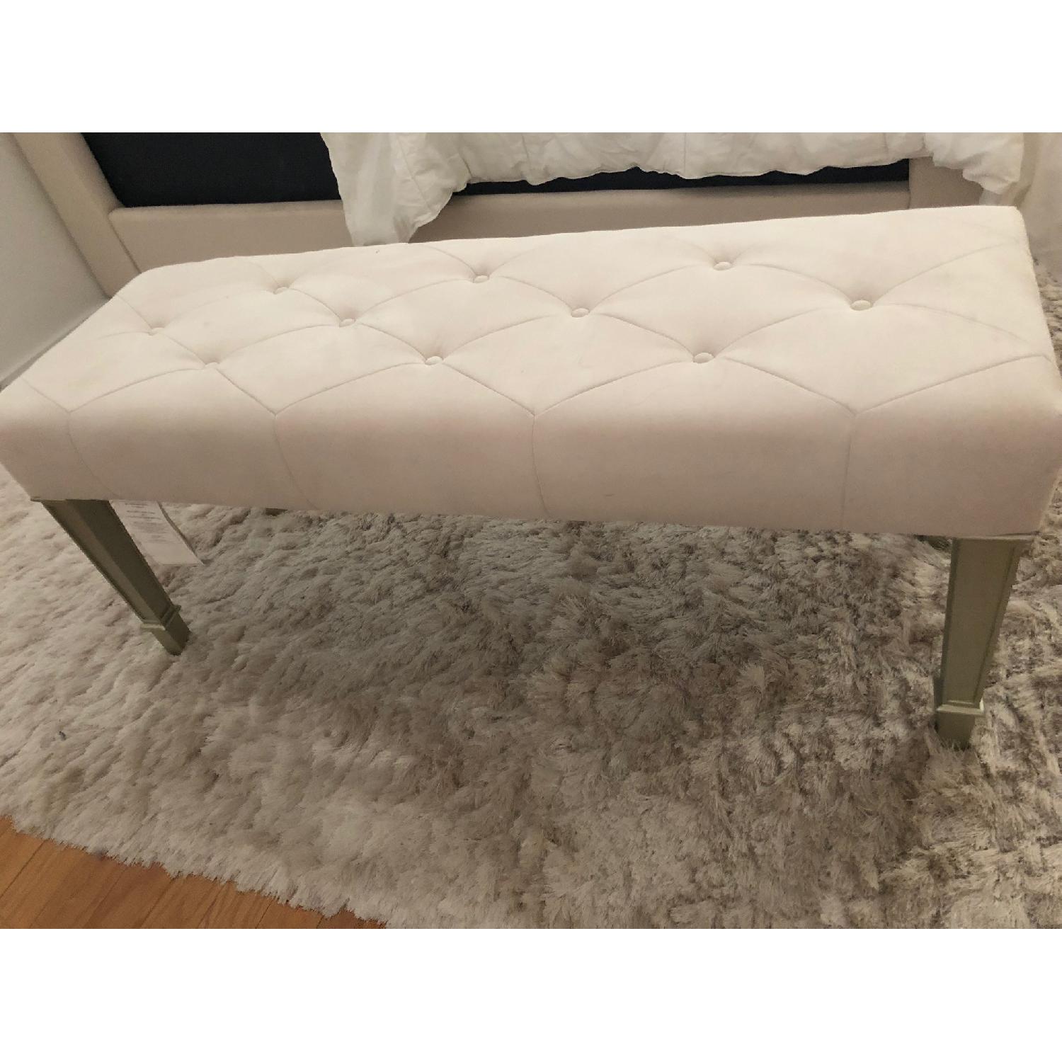 Pier 1 Hayworth Collection Ivory Silver Bench - image-1