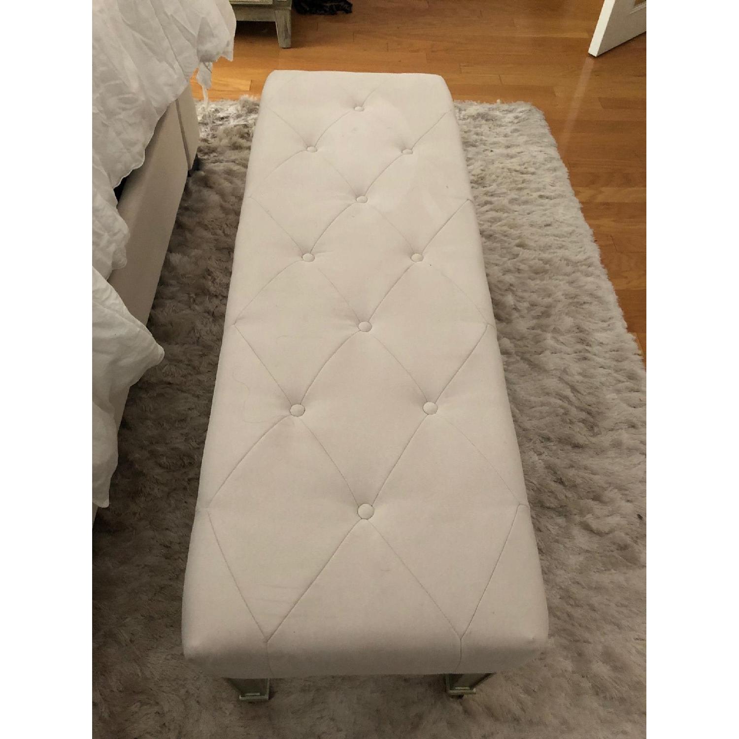 Pier 1 Hayworth Collection Ivory Silver Bench - image-3