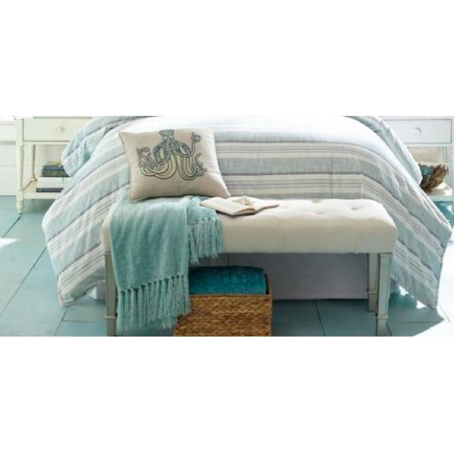 Pier 1 Hayworth Collection Ivory Silver Bench - image-4