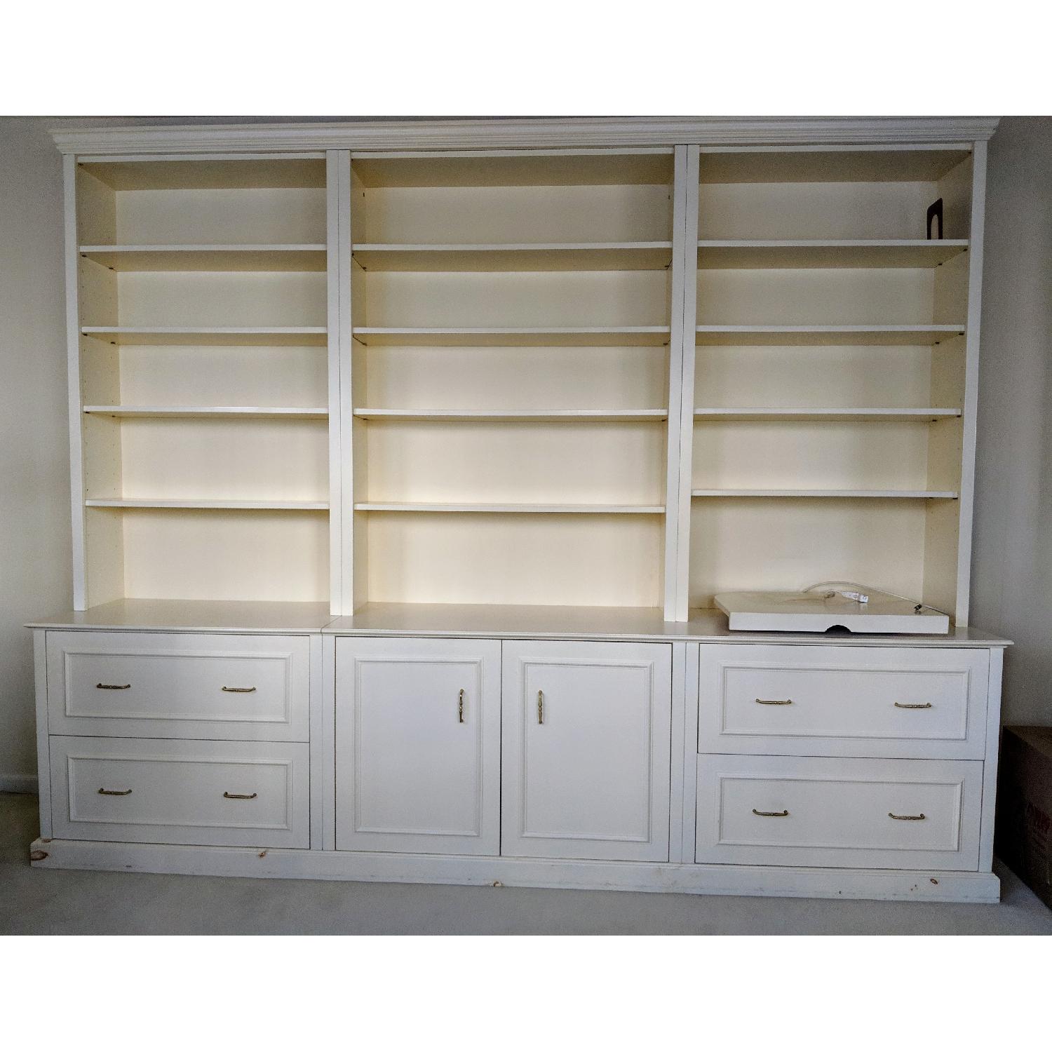 Custom Millwork Shelving Wall Unit in White - image-1