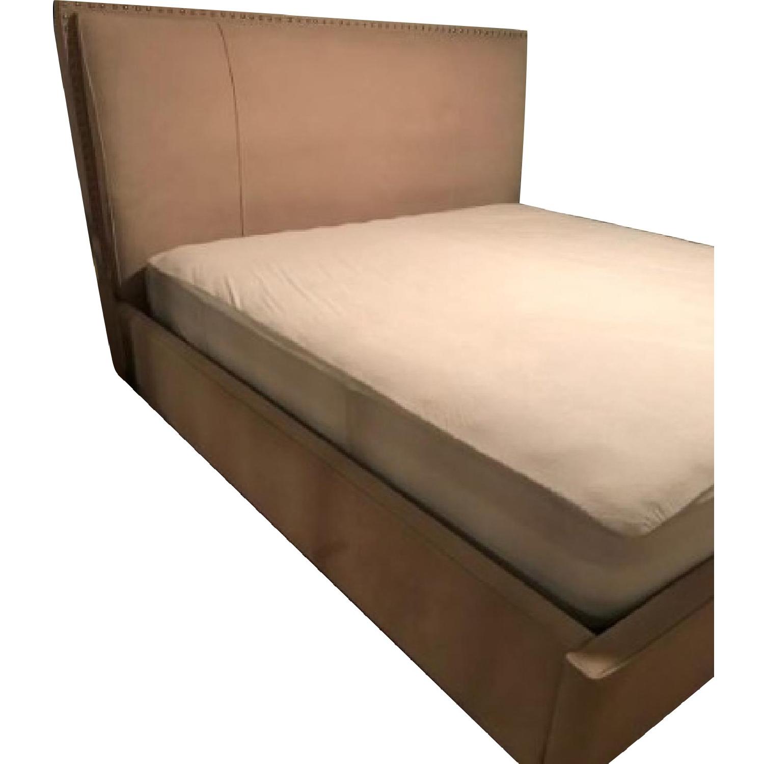 Macy's Upholstered King Size Bed w/ Headboard AptDeco