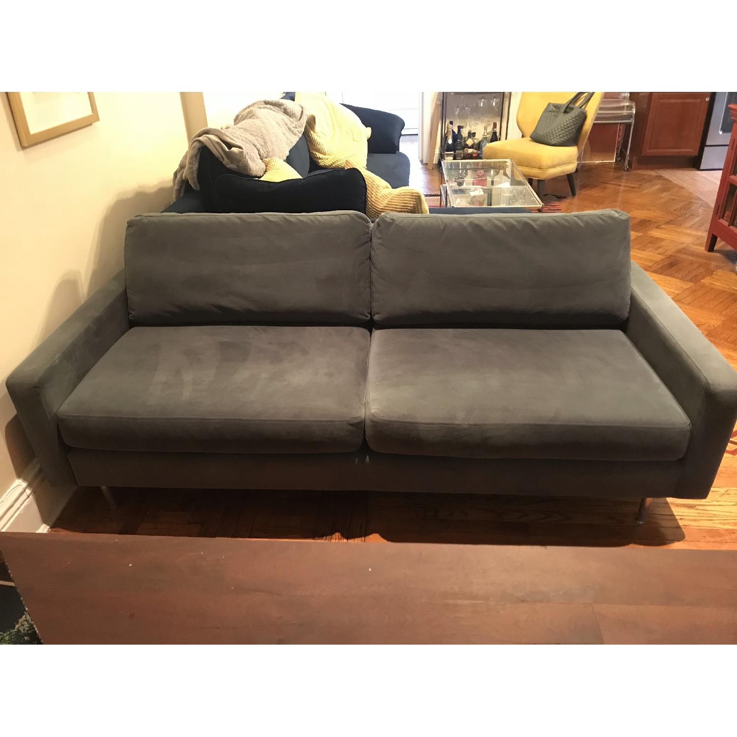 CB2 Charcoal Sofa - image-1
