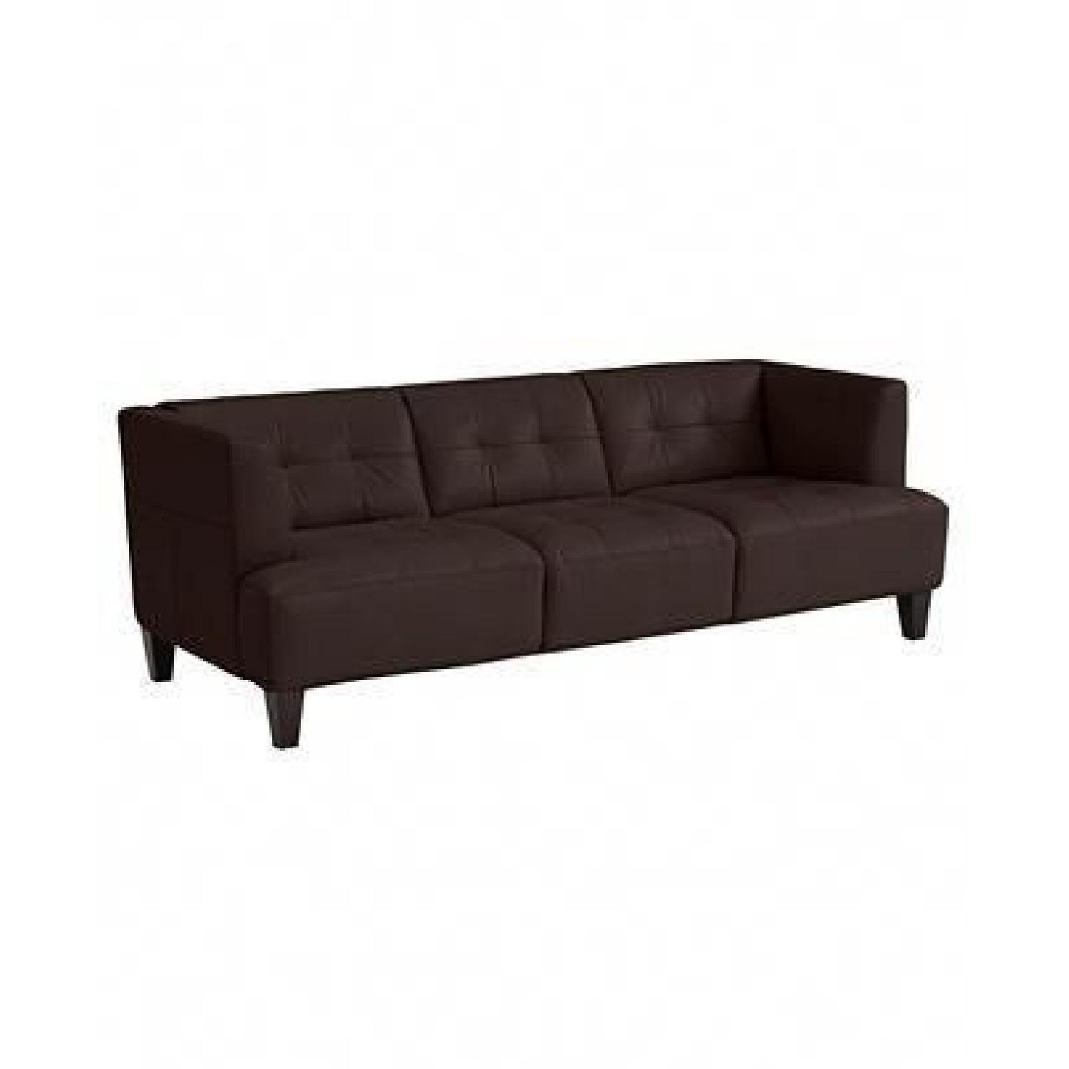 Macy's Brown Leather 3 Seater Sofa + Chair AptDeco